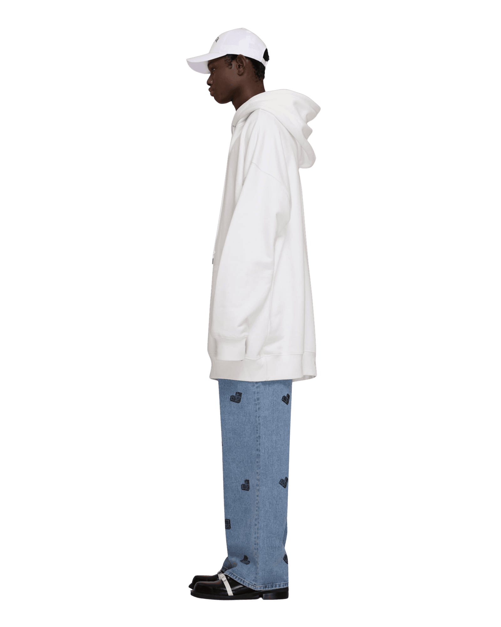 Heart Patch Oversized Hoodie (Black) — vue 13