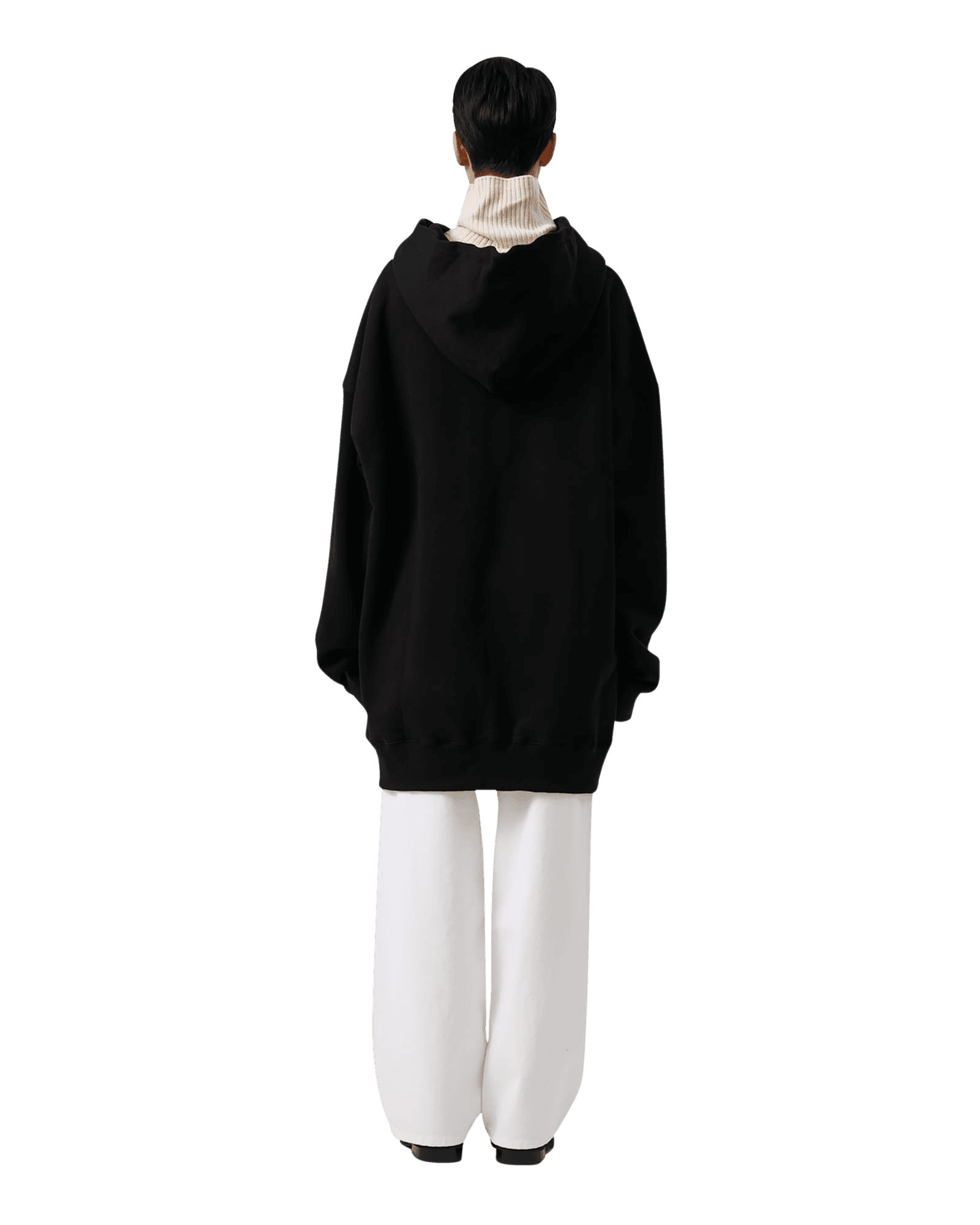 Heart Patch Oversized Hoodie (Black) — vue 5