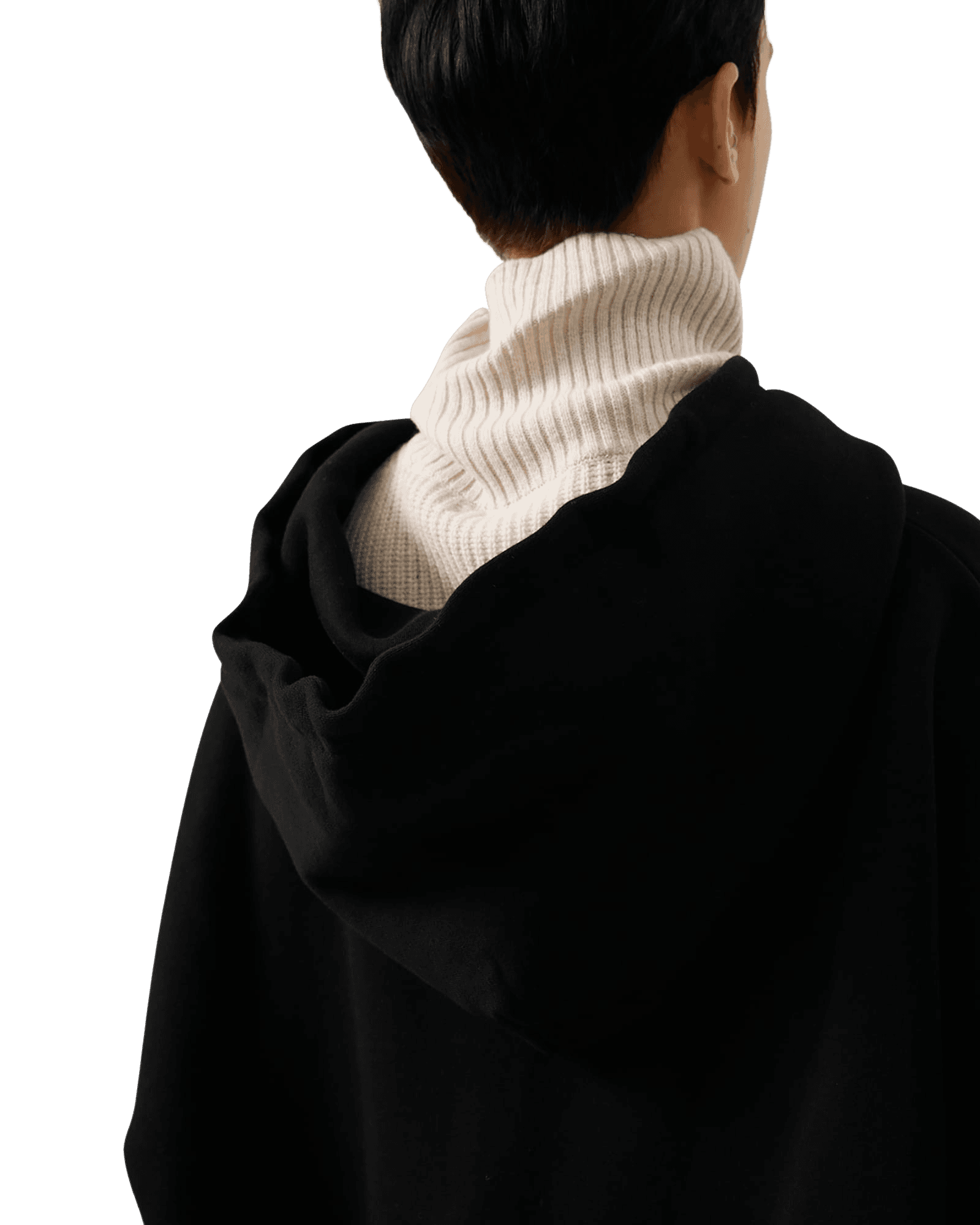 Heart Patch Oversized Hoodie (Black) — vue 9