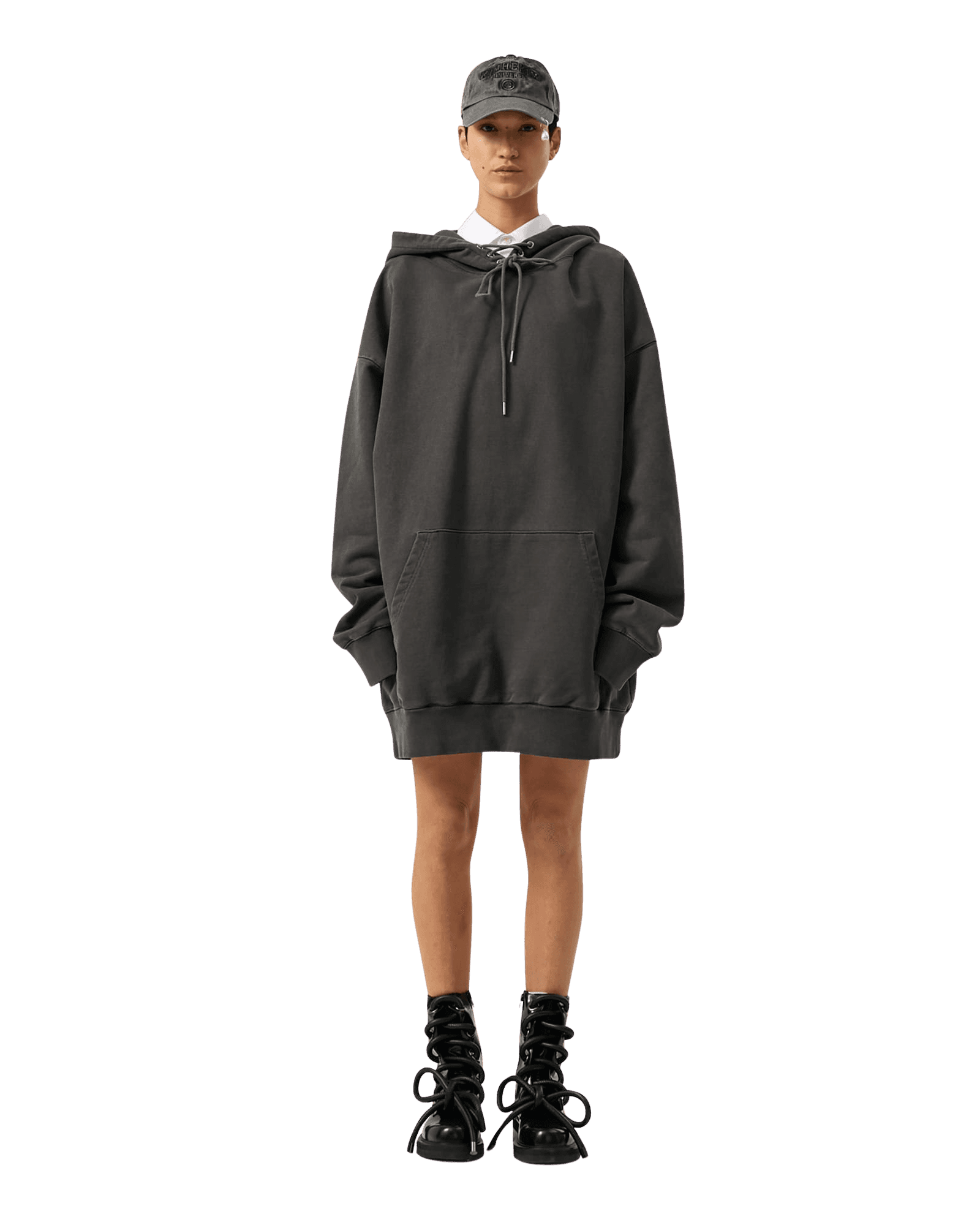 Upcycled Eyelet Hoodie (Grey) — vue 8