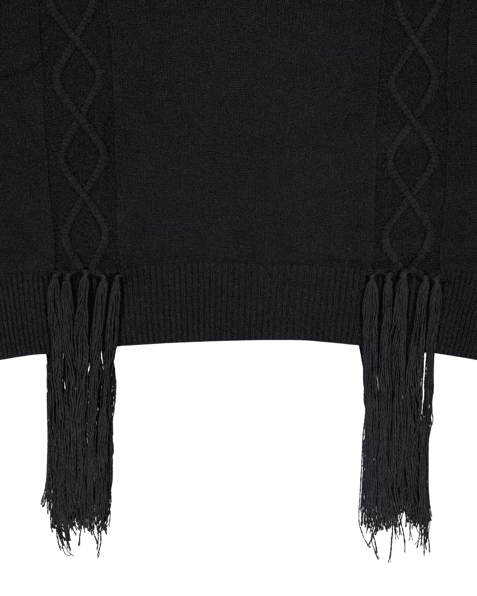 Fringed Knit Vest (Black) — vue 24