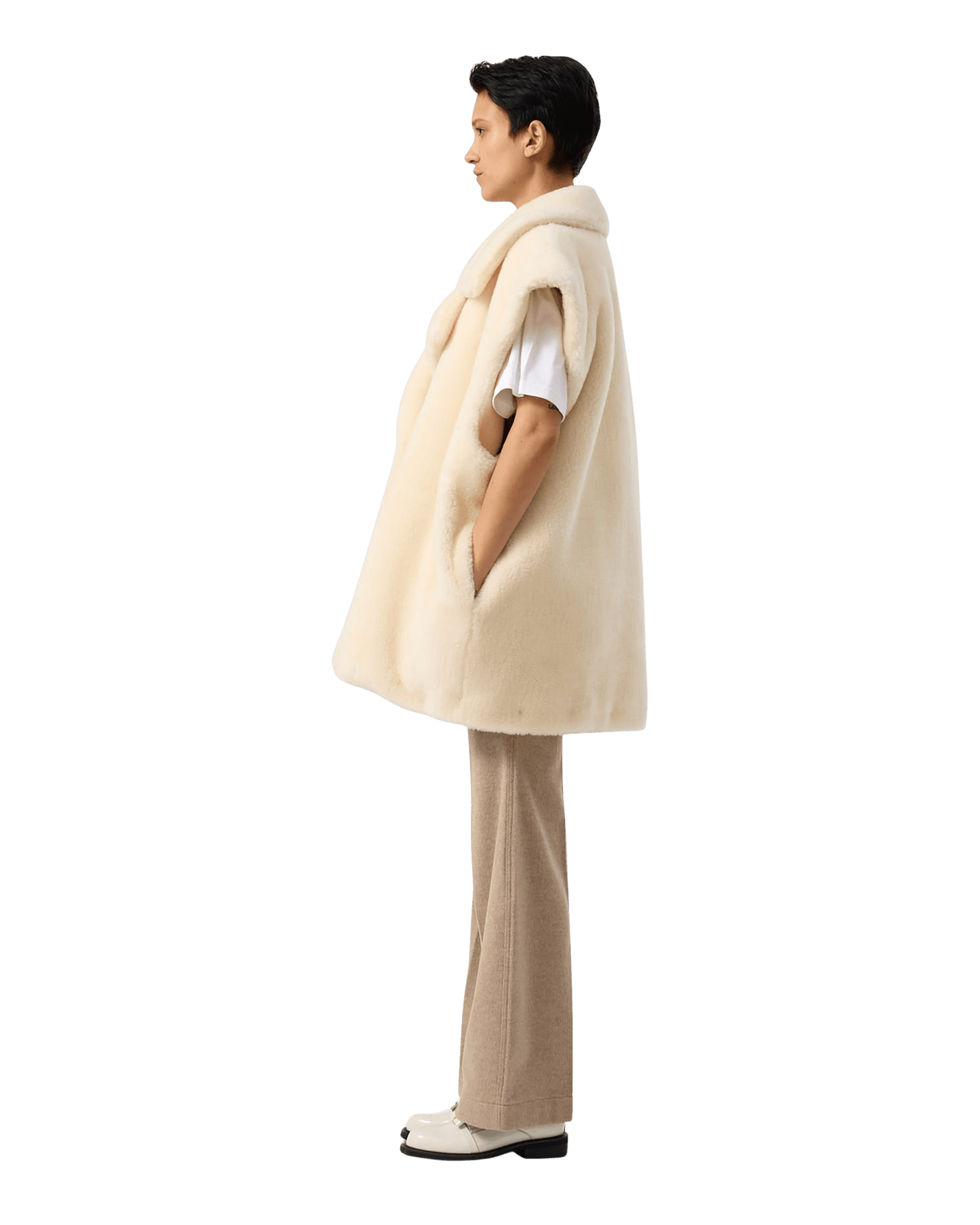 Wave Cut Trousers (Beige) — vue 11