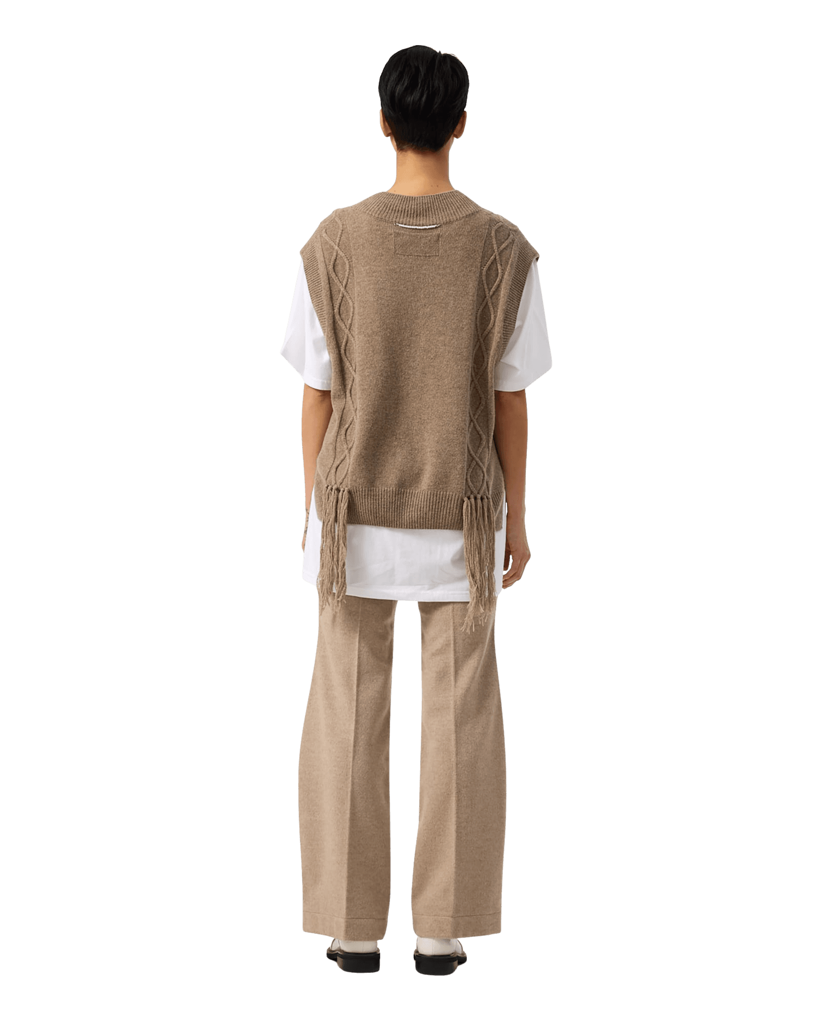 Wave Cut Trousers (Beige) — vue 5