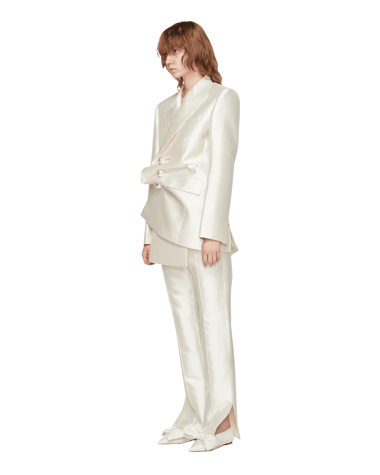 Silk Blend Venus Pants (White) — vue 2