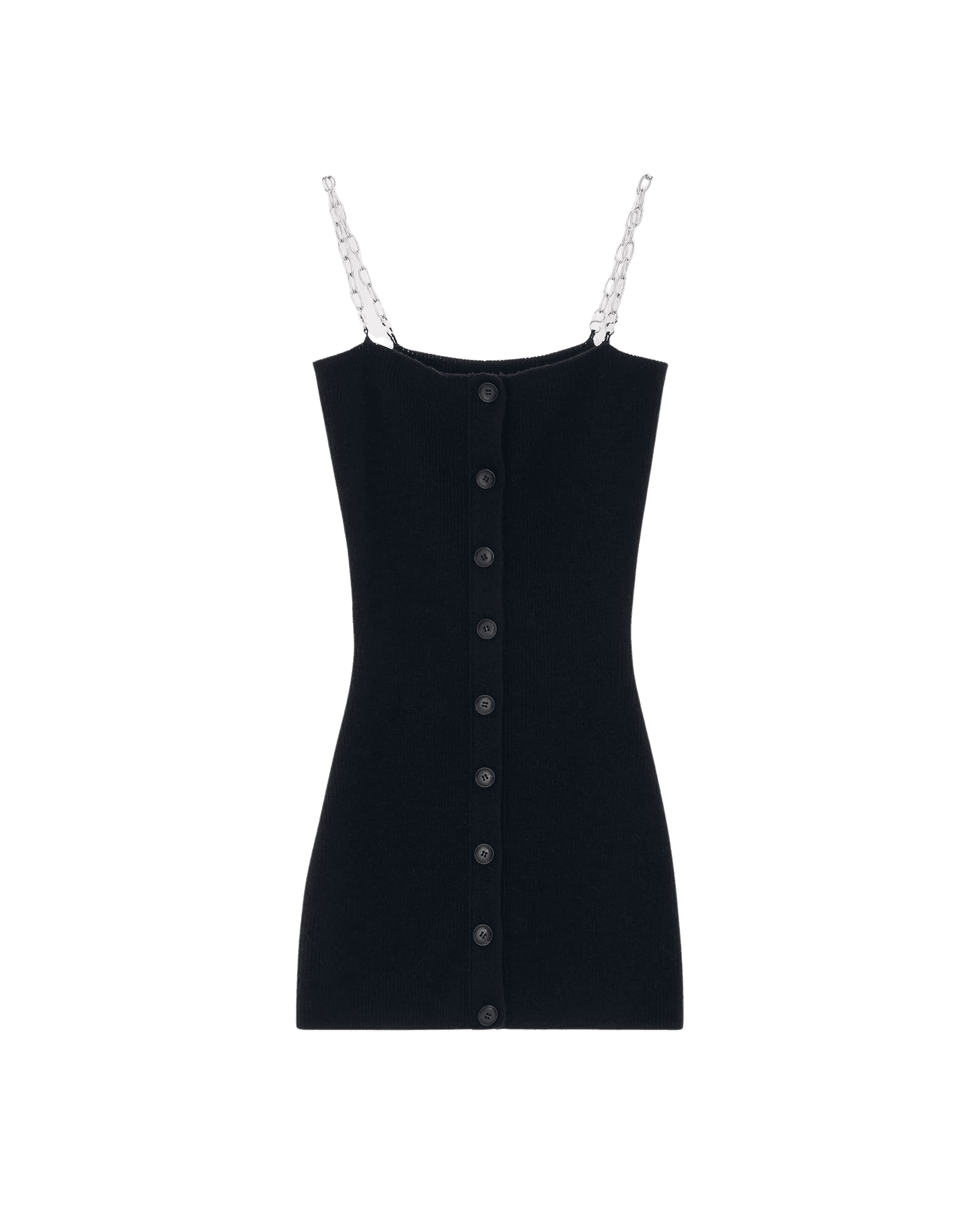 Detachable Chain Strap Wool Knitted Dress (Black) — vue 6