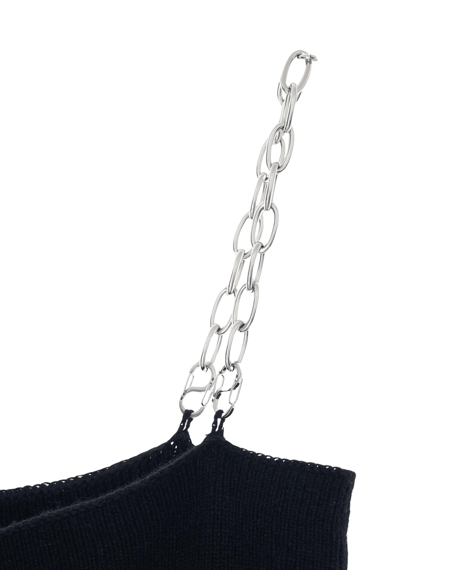 Detachable Chain Strap Wool Knitted Dress (Black) — vue 10