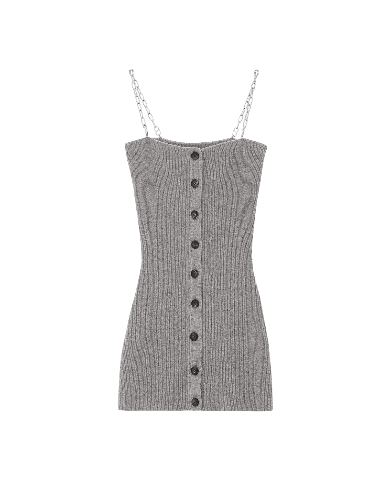 Detachable Chain Strap Wool Knitted Dress (Grey) — vue 6