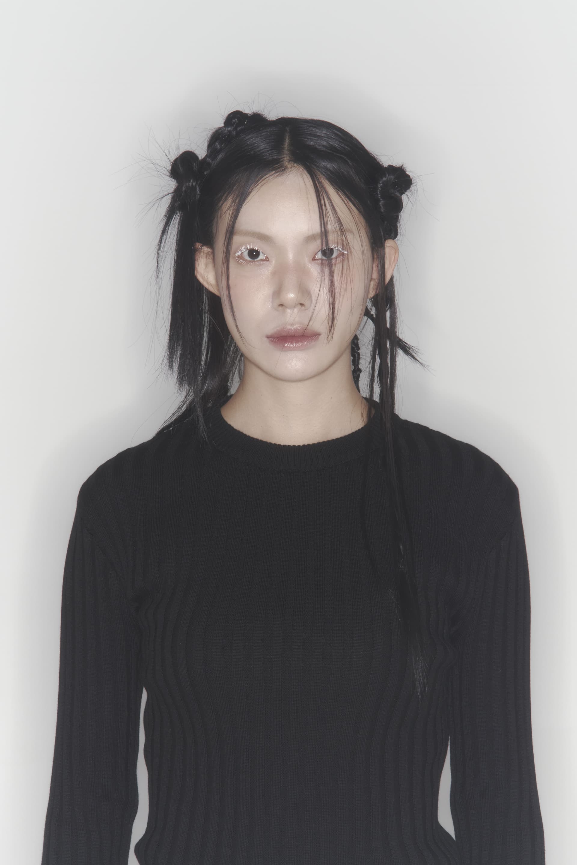 Ribbed Knit Sweater (Black) — vue 21