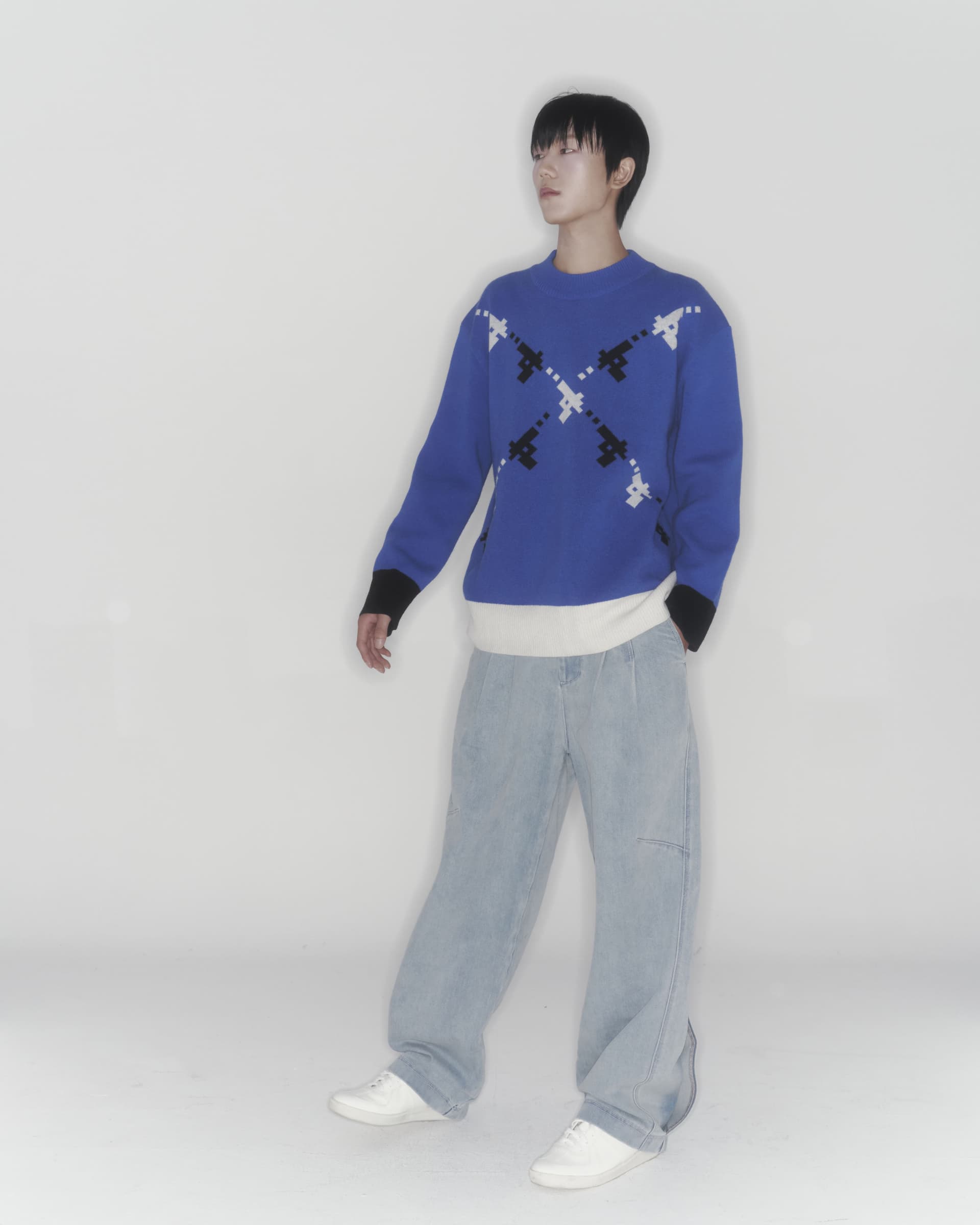 Gun Knit Sweater (Blue) — vue 12