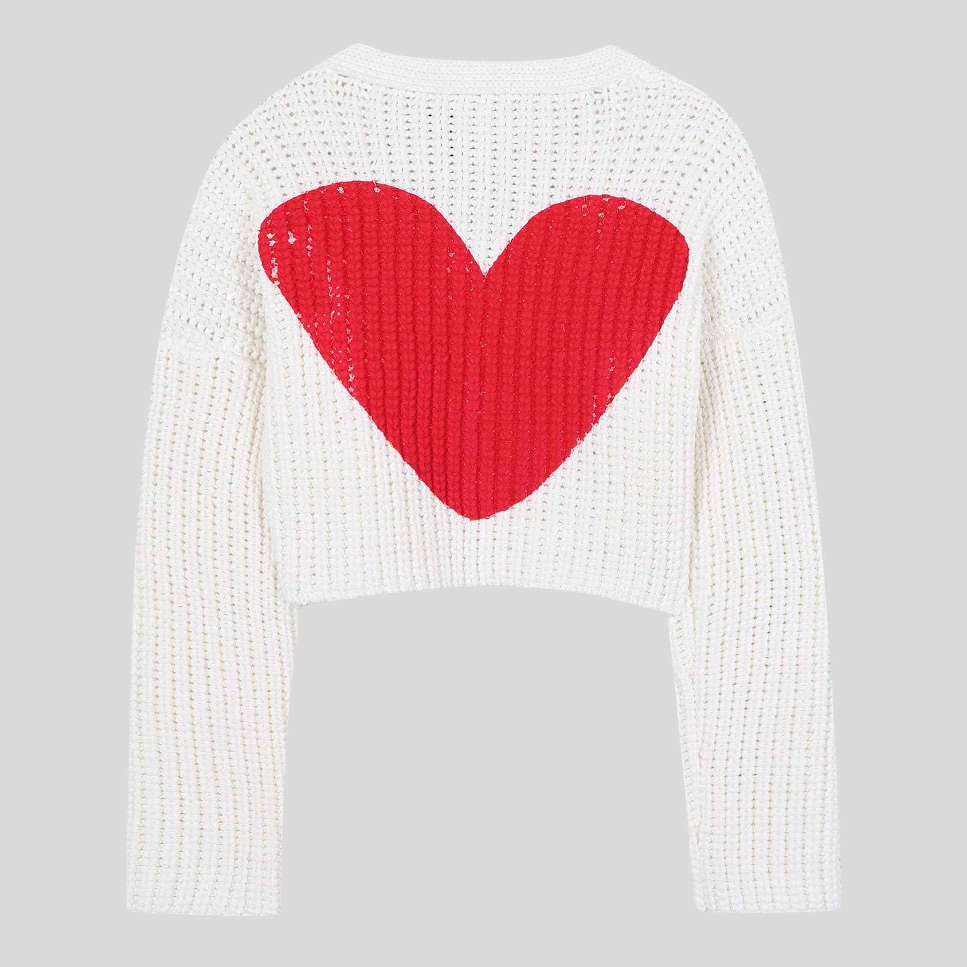 Heart Crop Cardigan (Red) — vue 3