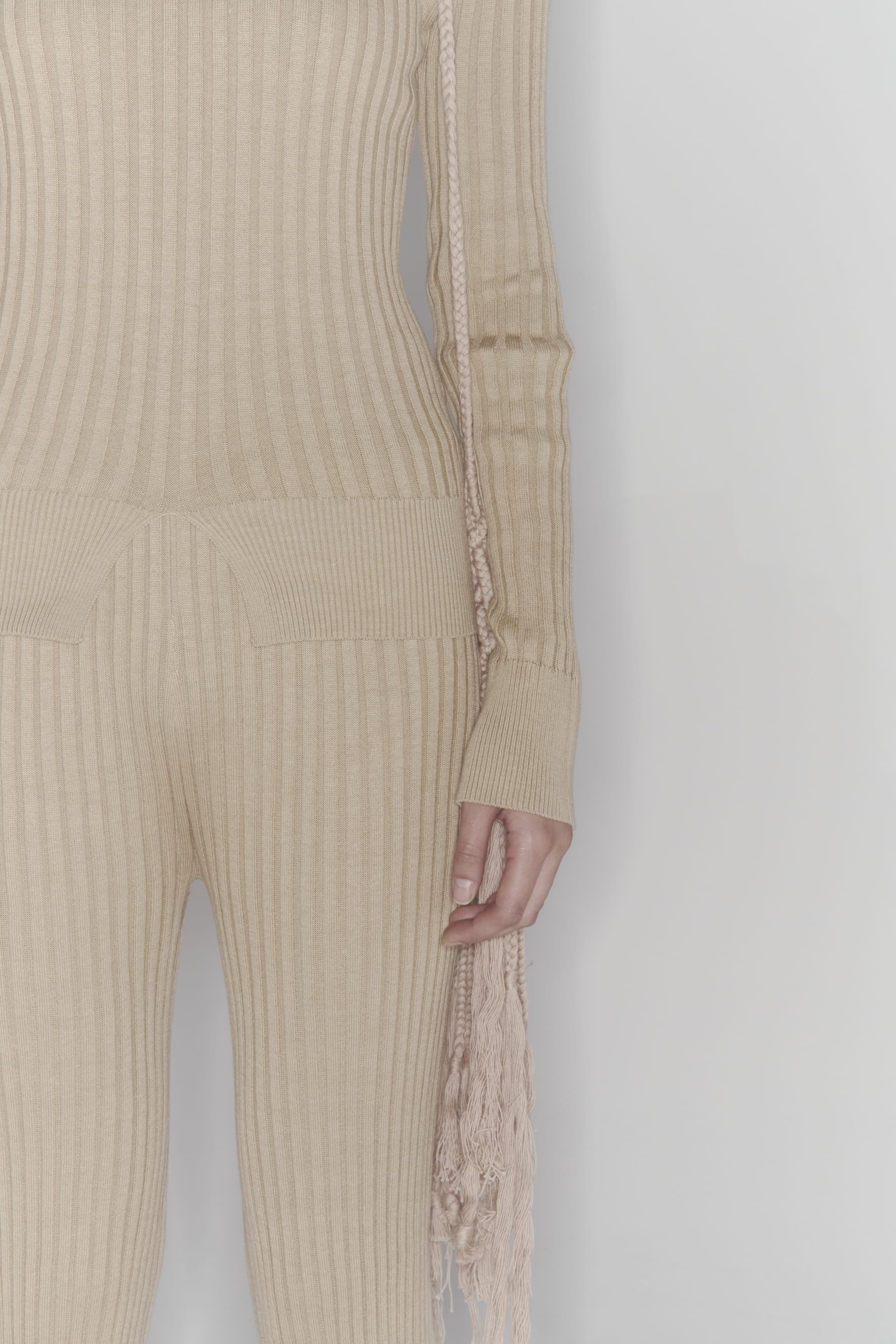 Ribbed Knit Pants (Beige) — vue 16