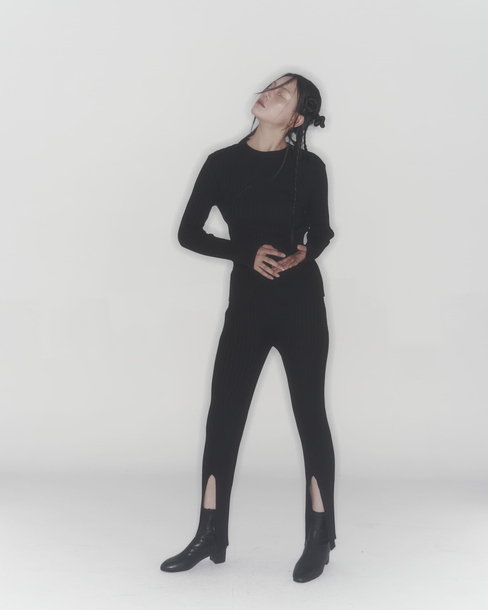 Ribbed Knit Pants (Black) — vue 12