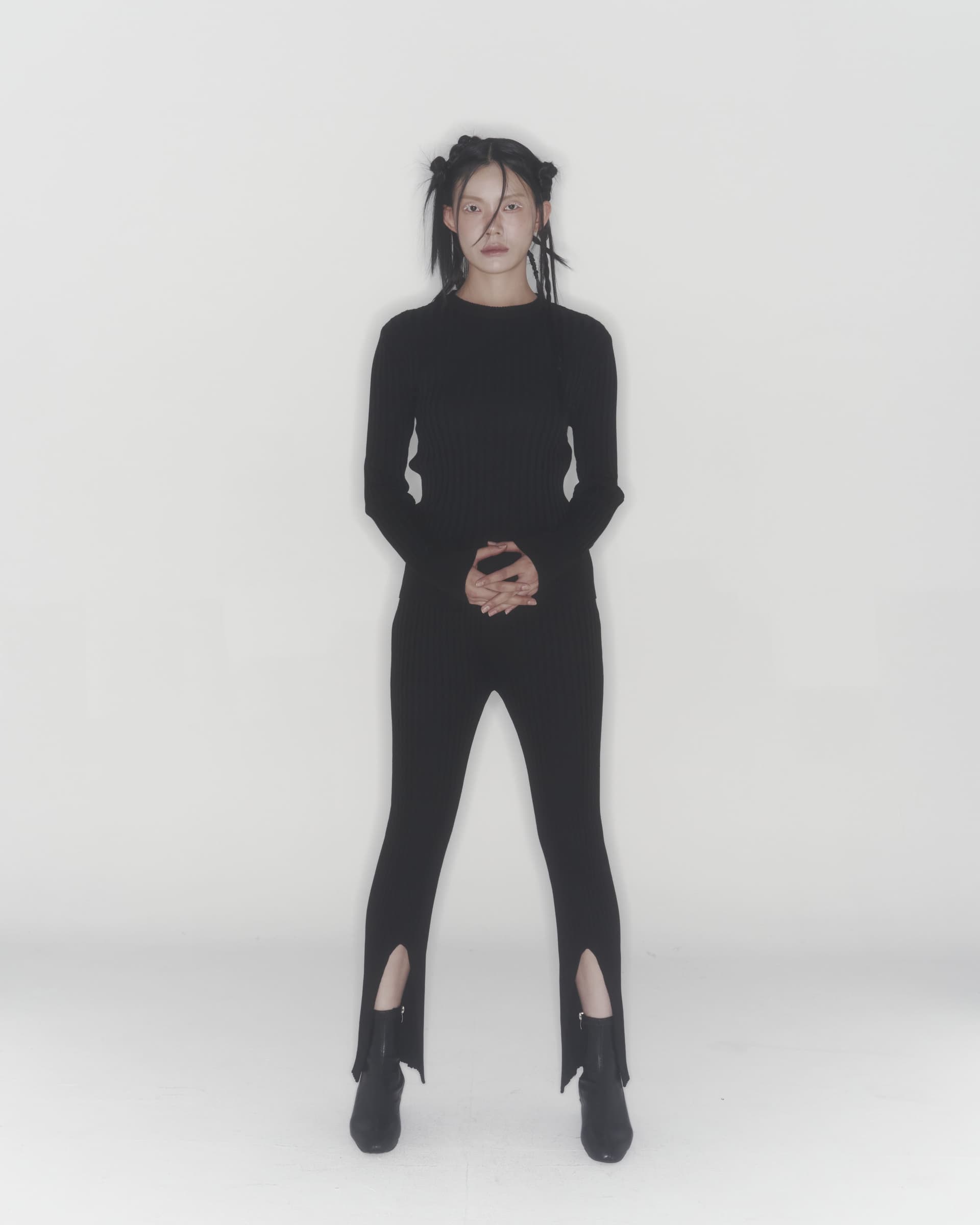 Ribbed Knit Pants (Black) — vue 13