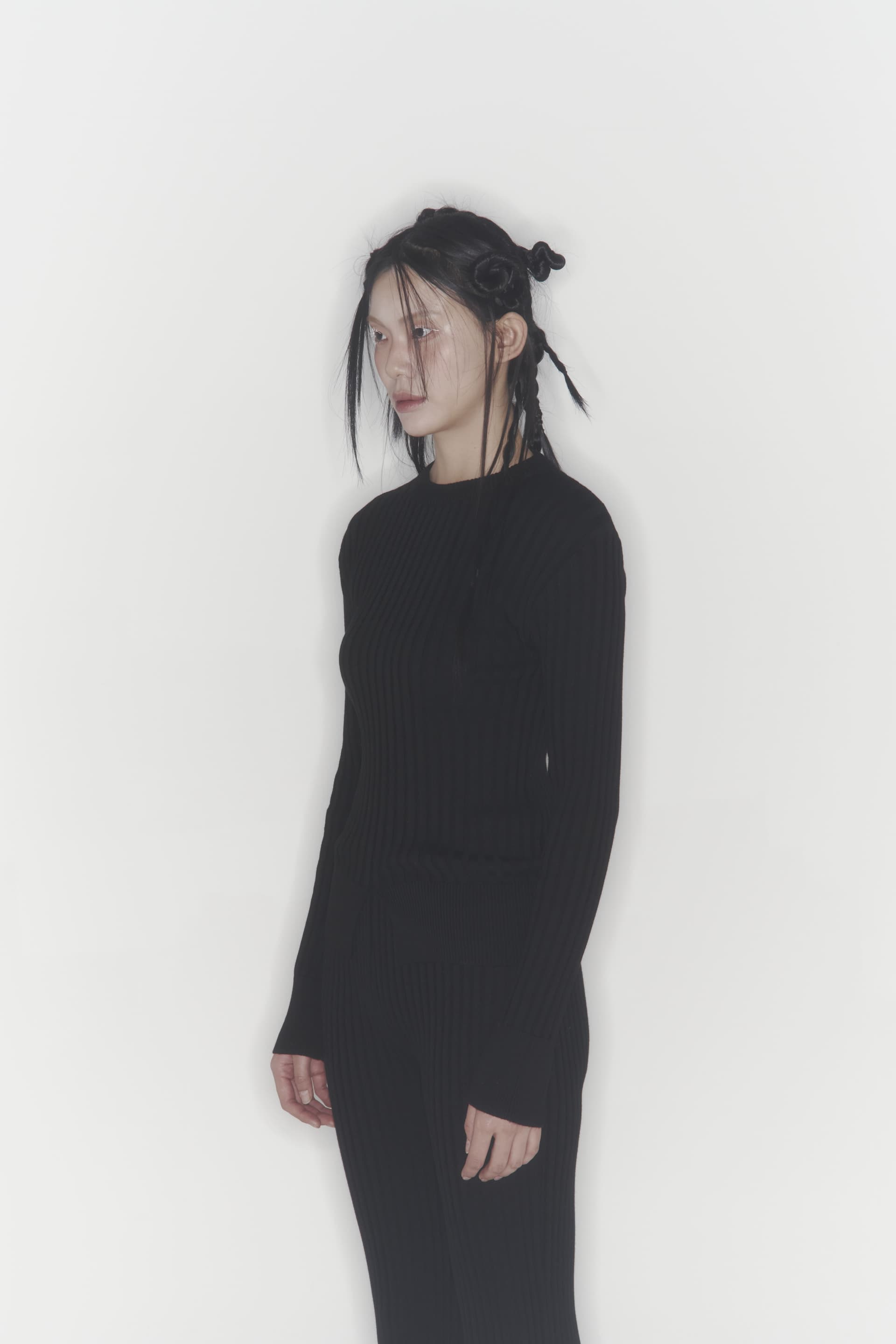 Ribbed Knit Pants (Black) — vue 18