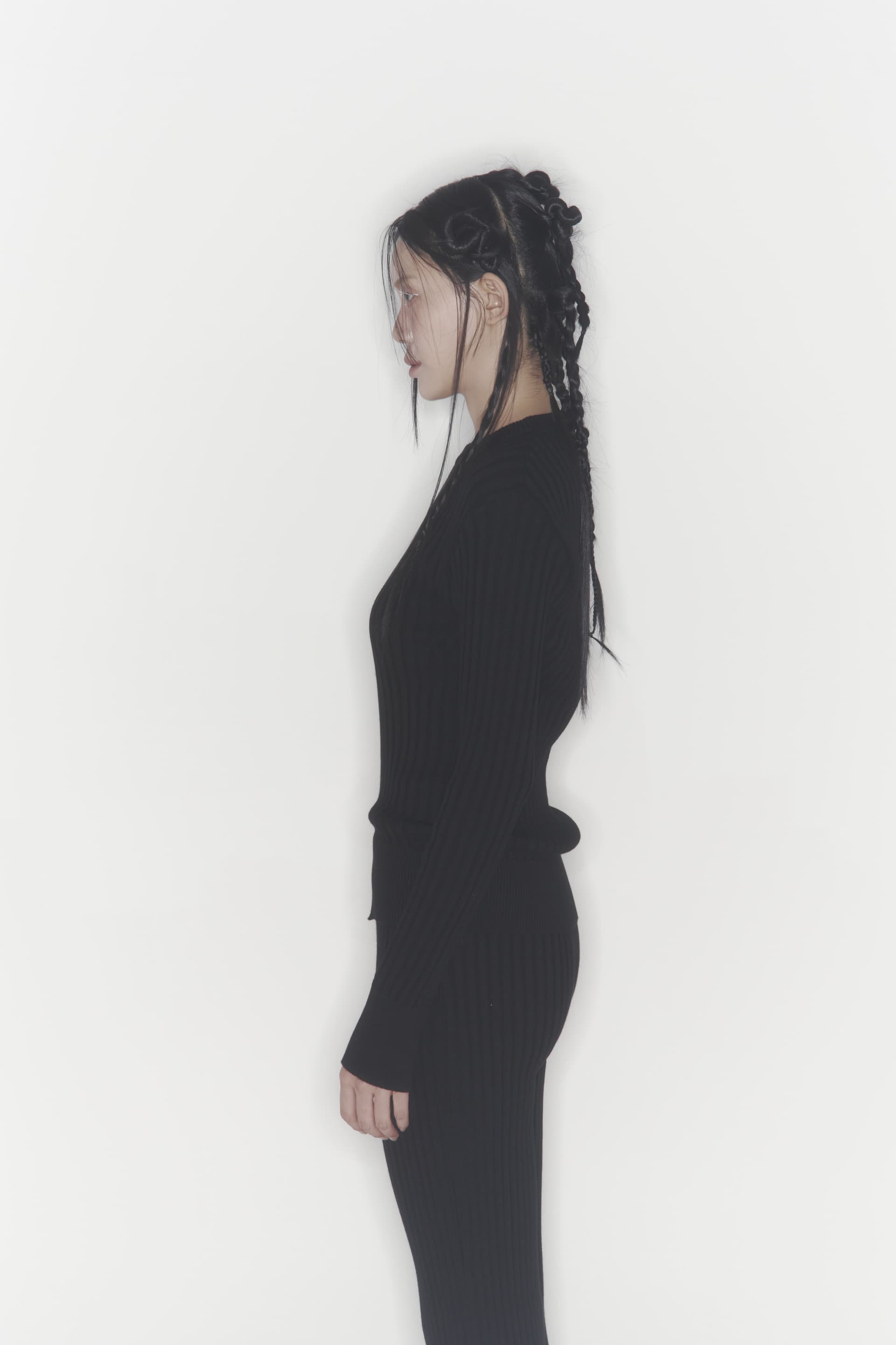 Ribbed Knit Pants (Black) — vue 19