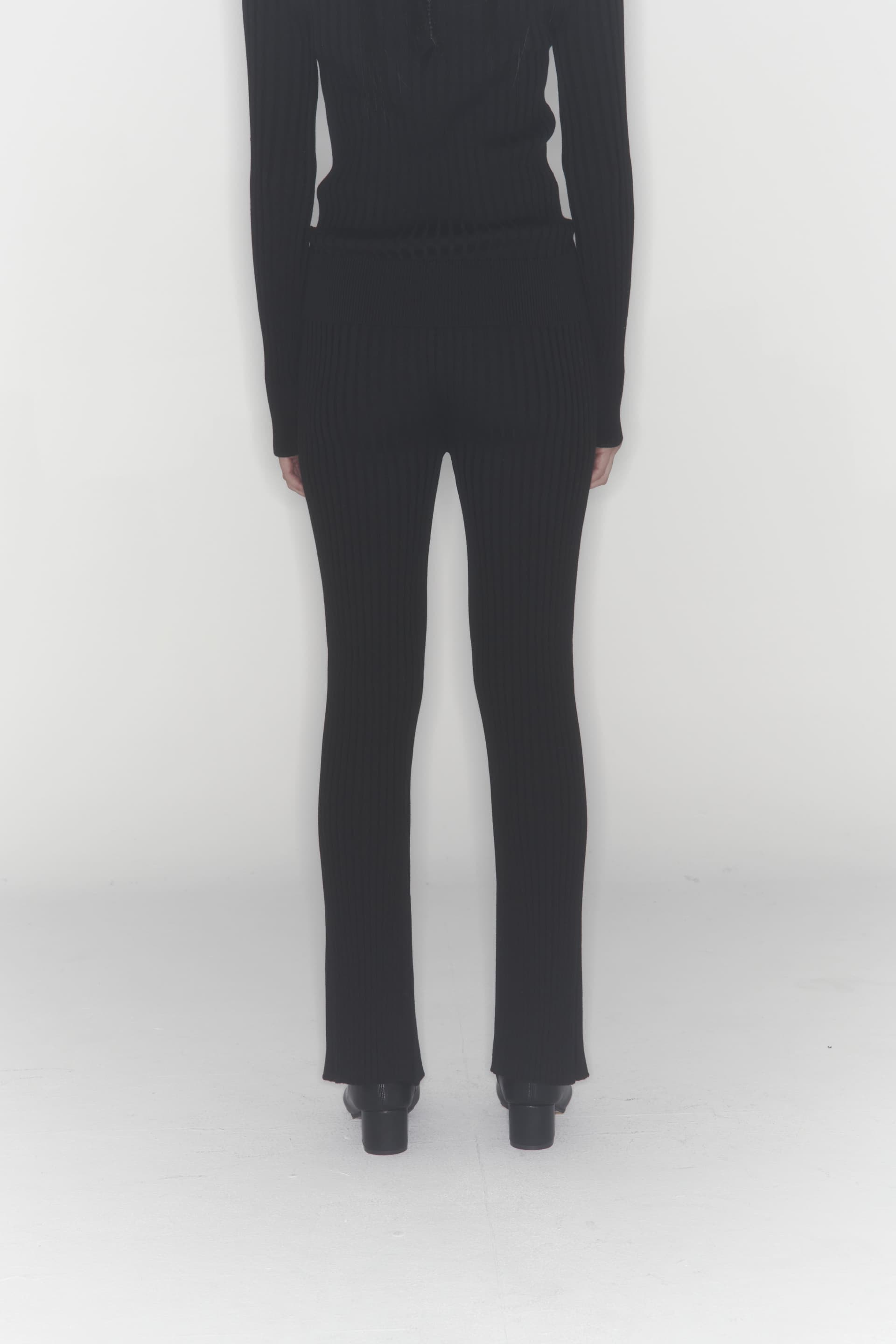 Ribbed Knit Pants (Black) — vue 22