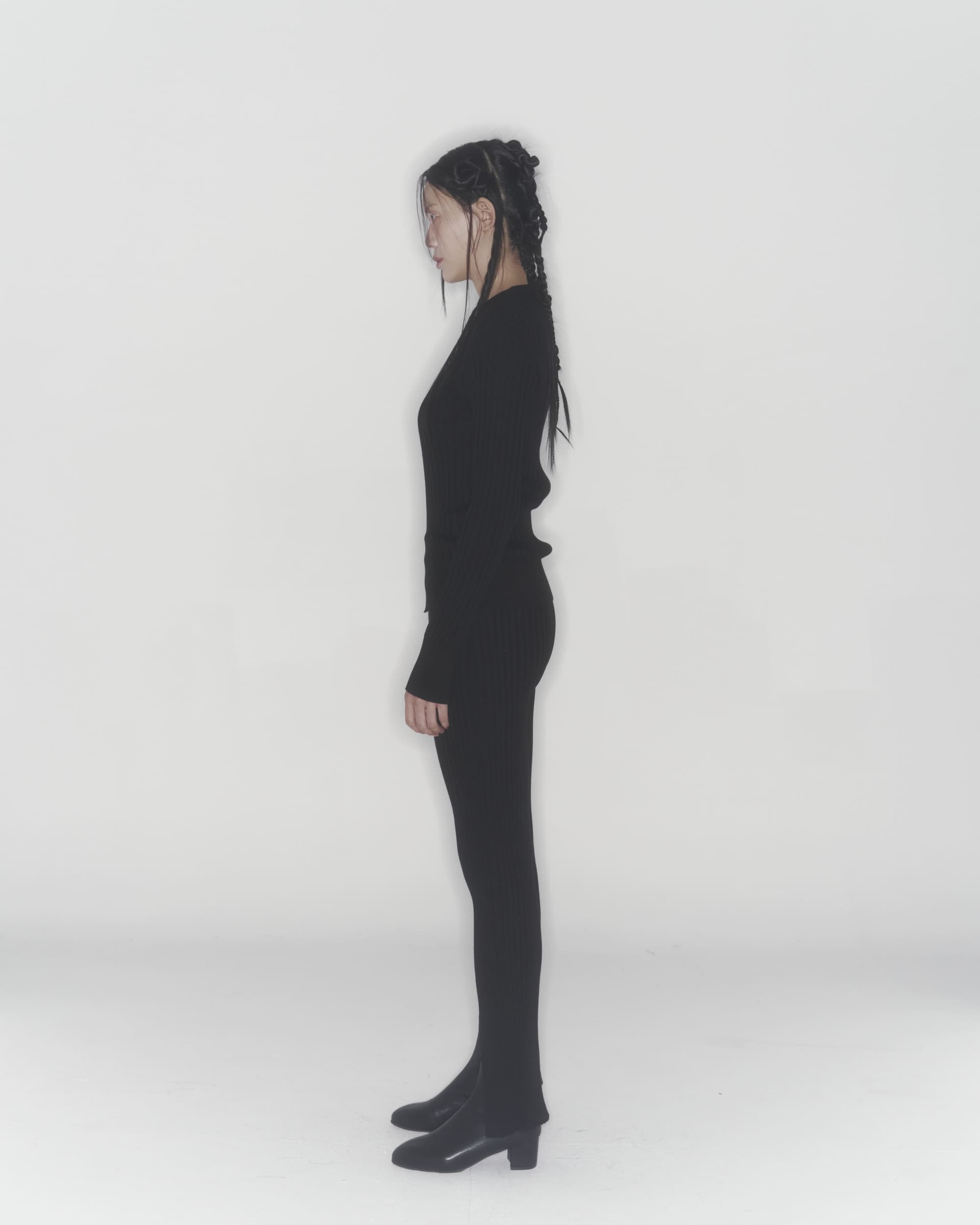 Ribbed Knit Pants (Black) — vue 6