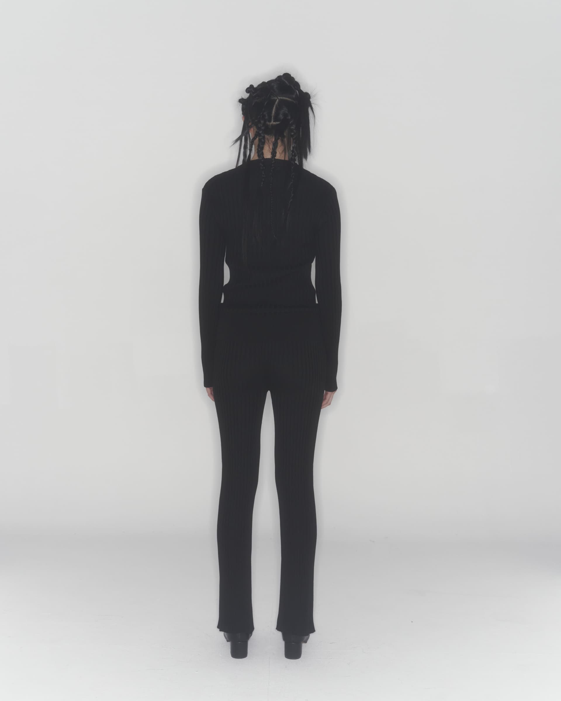 Ribbed Knit Pants (Black) — vue 7