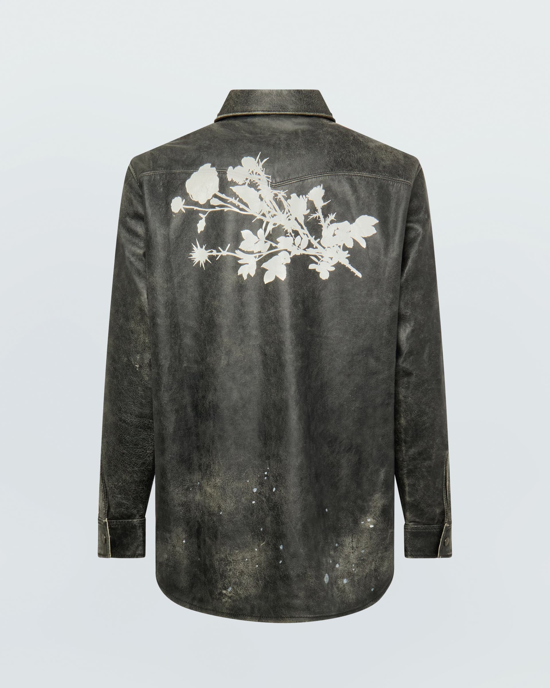 Black Leather Printed Shirt — vue 2