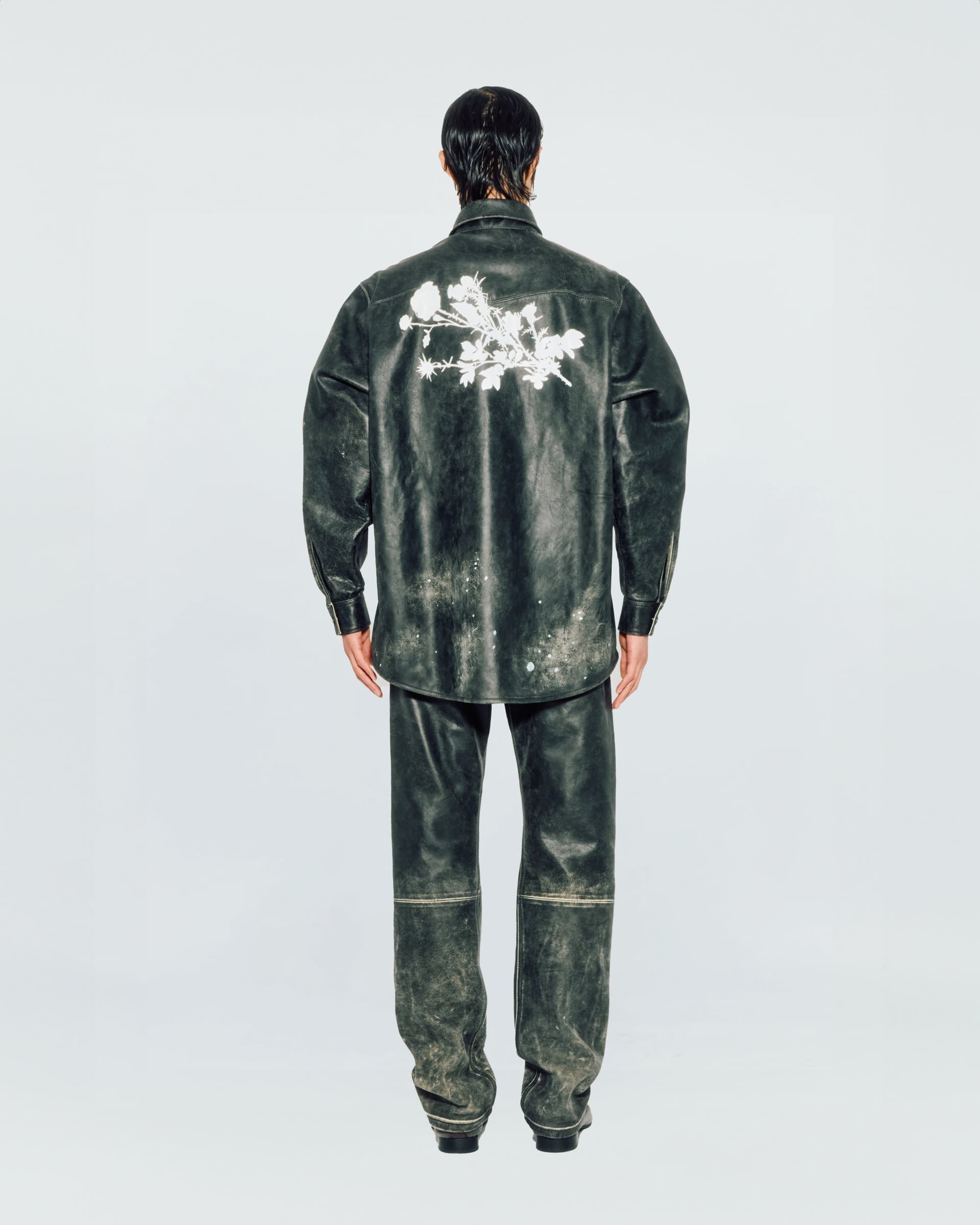 Black Leather Printed Shirt — vue 5