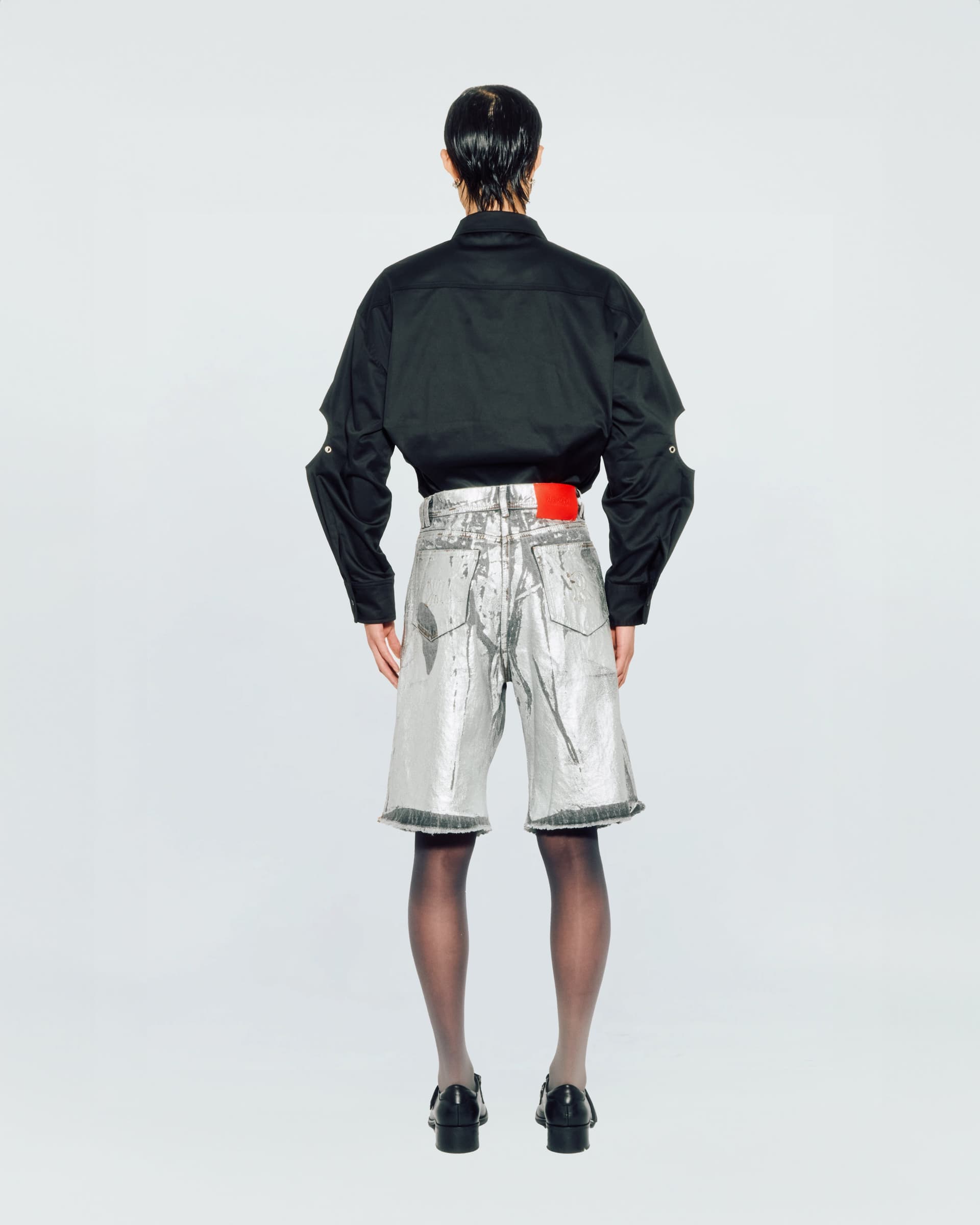 Silver Wash Denim Shorts — vue 5