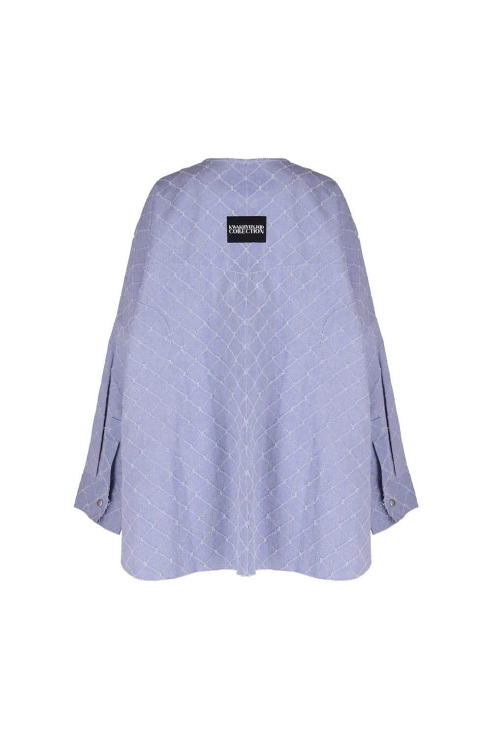 26SS Light Blue Cross Pattern Round Neck Over Fit Jacket — vue 5