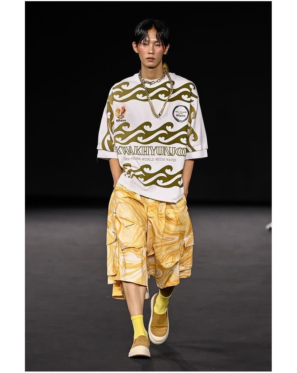 26SS Brown Heart Wave Printing Shirt — vue 2