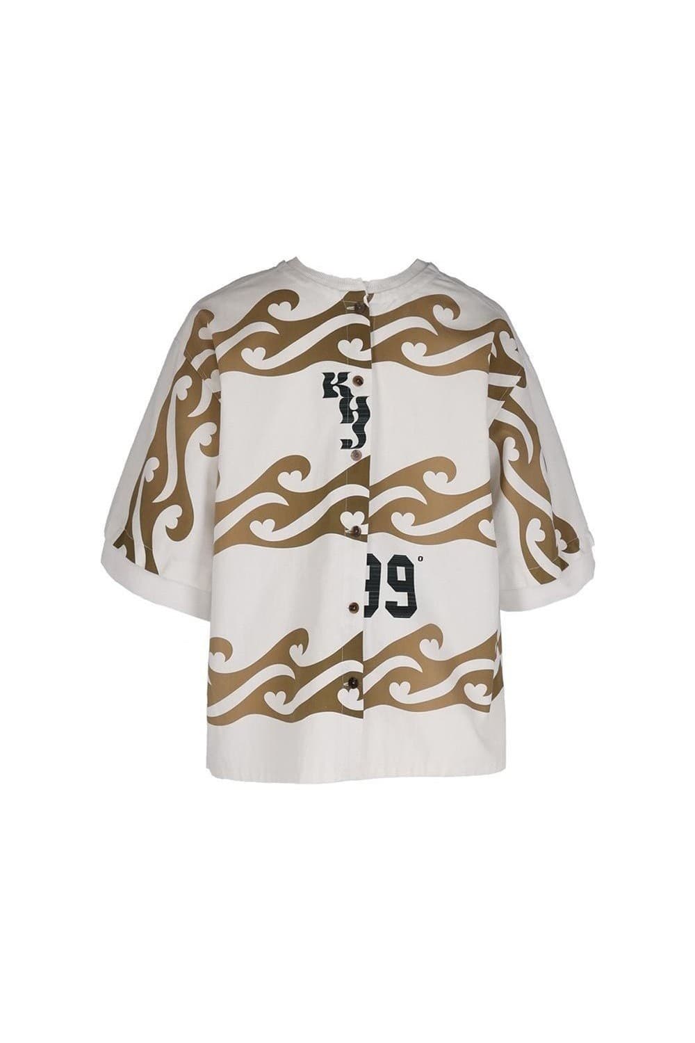 26SS Brown Heart Wave Printing Shirt — vue 4