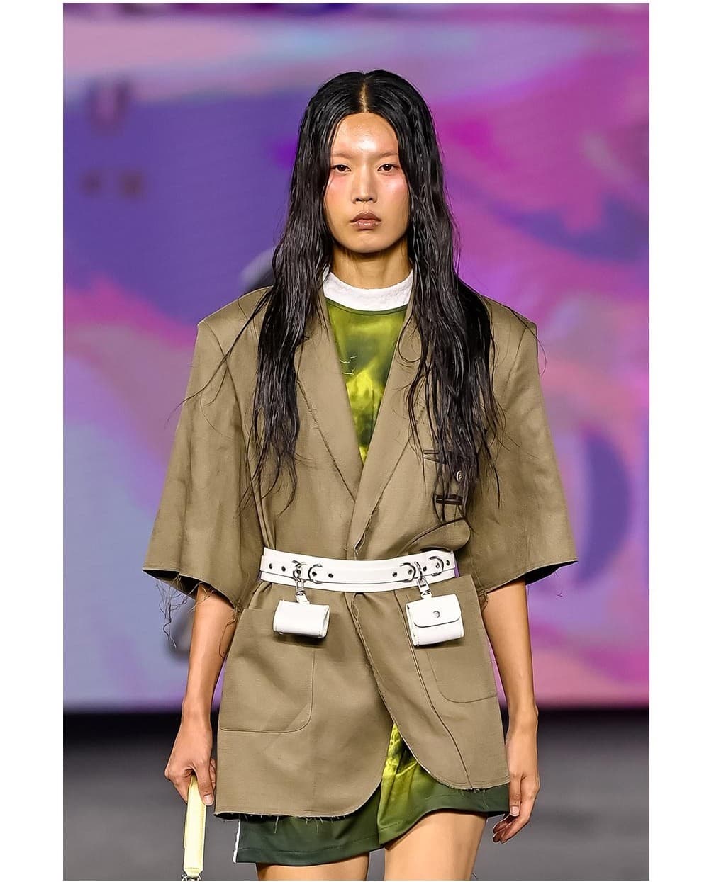 26SS Brown Paneled Point Half Sleeve Jacket — vue 7