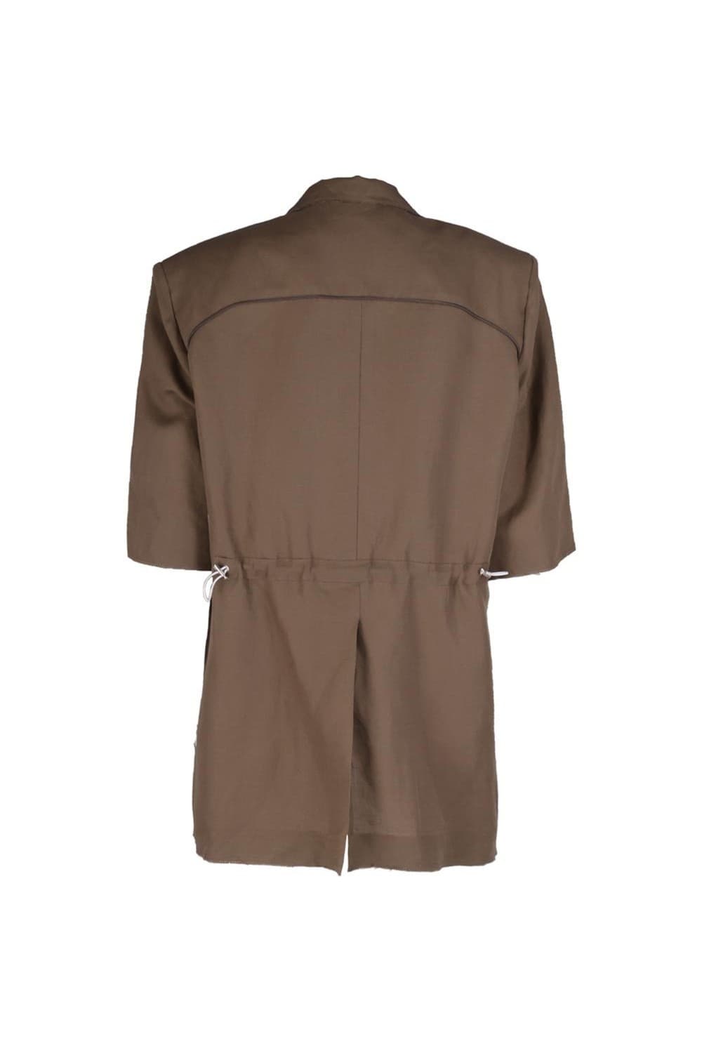 26SS Brown Paneled Point Half Sleeve Jacket — vue 9