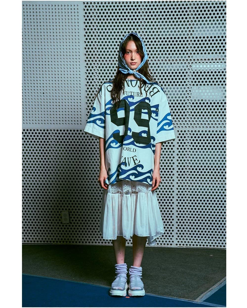 26SS Blue Heart Wave 99 Printing Shirt — vue 3