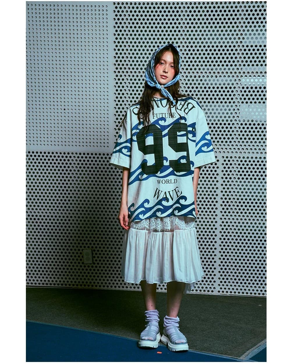 26SS Blue Heart Wave 99 Printing Shirt — vue 4