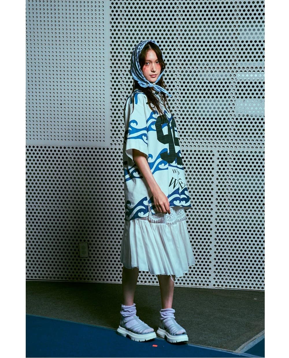 26SS Blue Heart Wave 99 Printing Shirt — vue 5