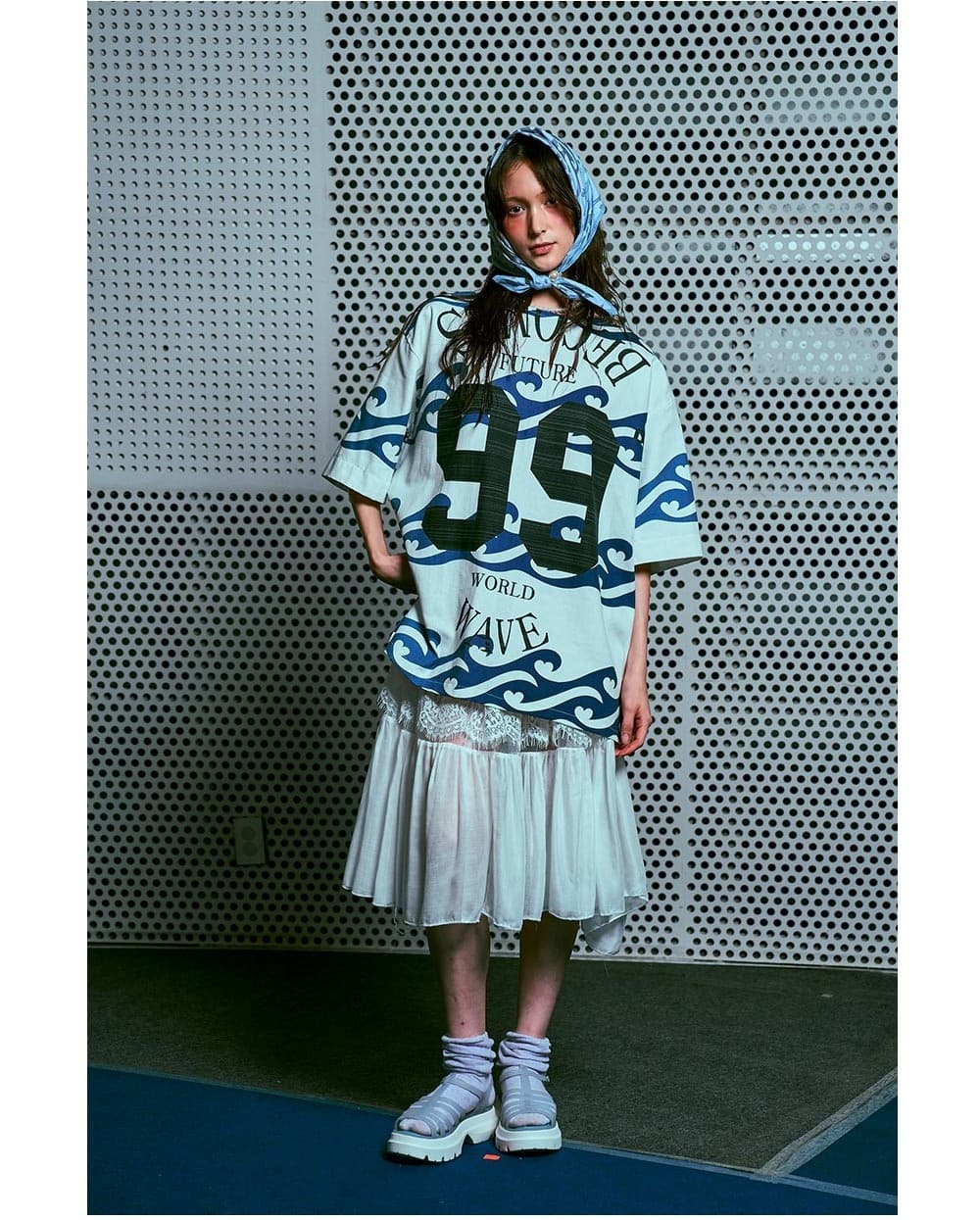 26SS Blue Heart Wave 99 Printing Shirt — vue 6