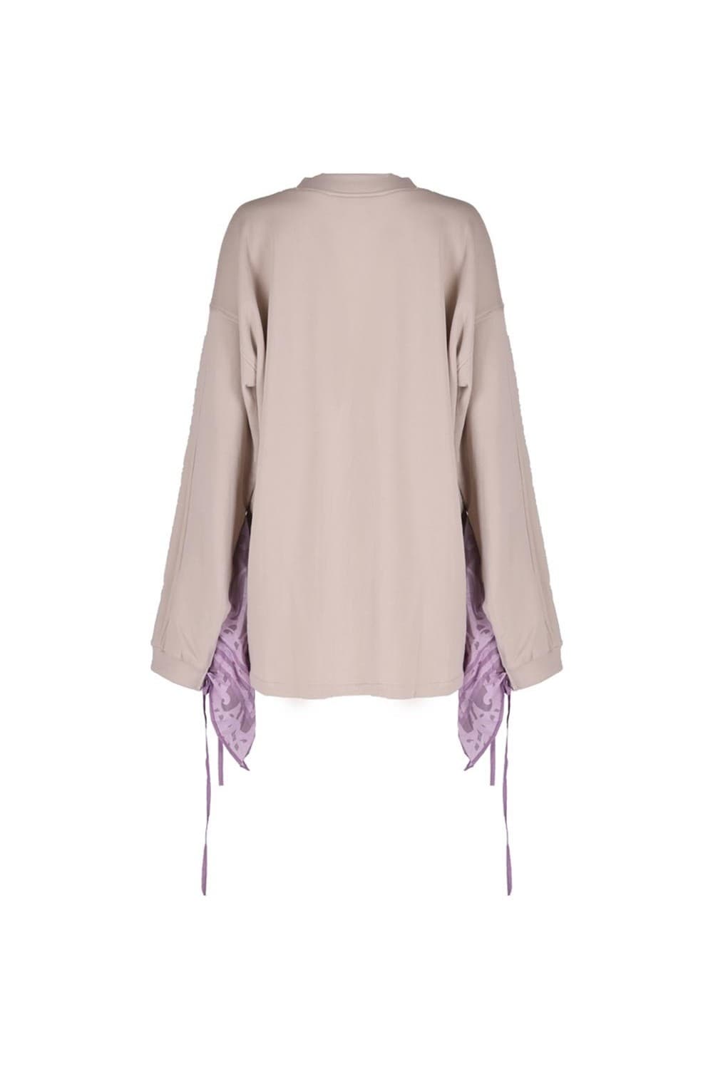 26SS Purple Wave Slit Layered Pink Beige Sweat One-Piece — vue 9