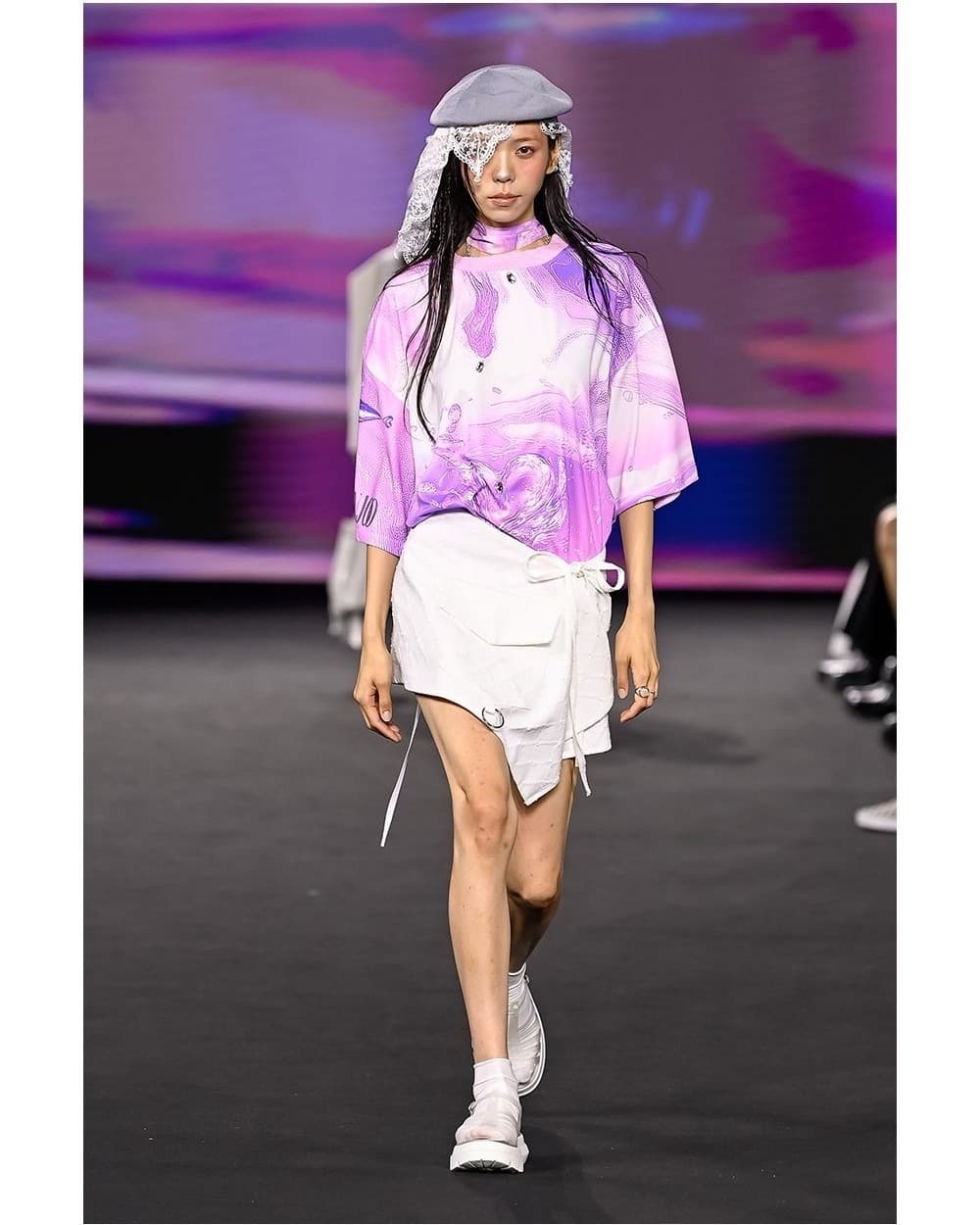 26SS Purple Wave Printing Round Hem-Line T-Shirt — vue 2