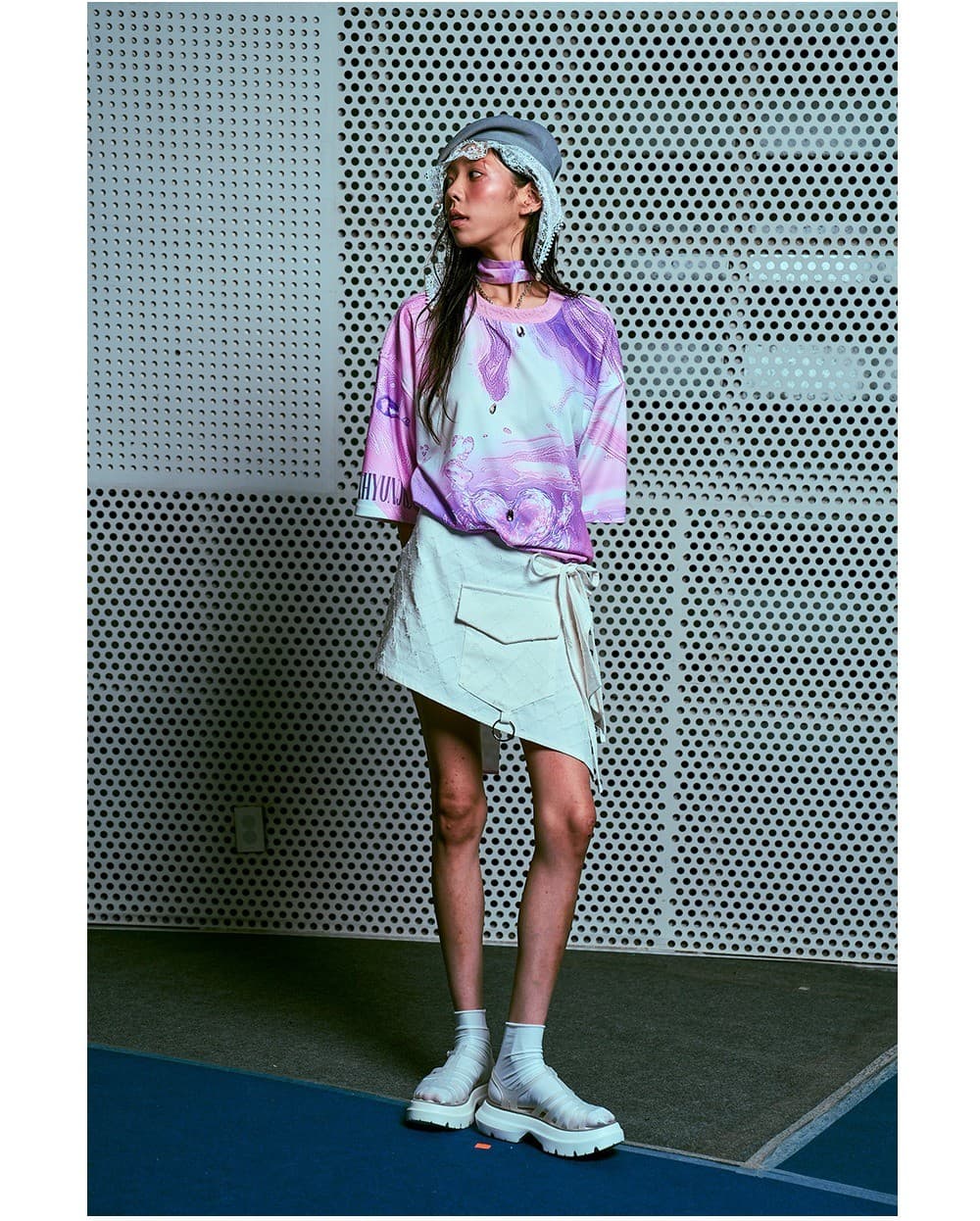 26SS Purple Wave Printing Round Hem-Line T-Shirt — vue 5