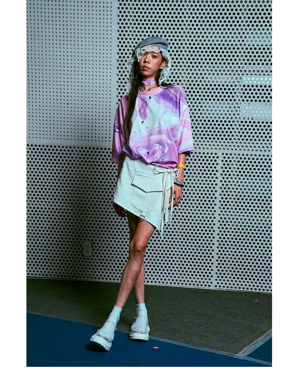 26SS Purple Wave Printing Round Hem-Line T-Shirt — vue 6