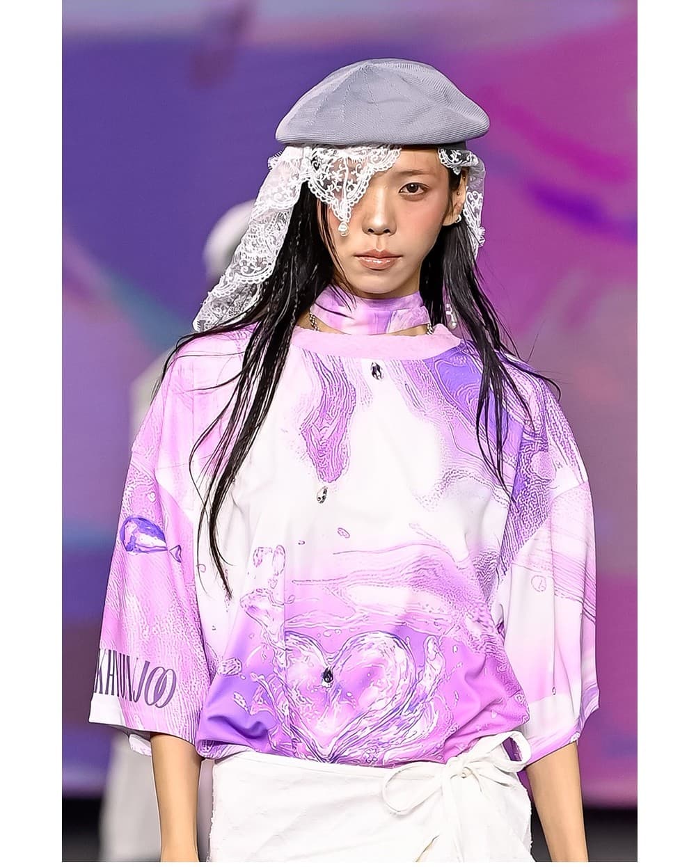 26SS Purple Wave Printing Round Hem-Line T-Shirt — vue 7