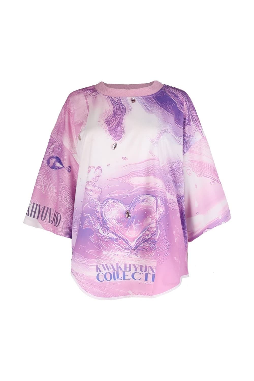 26SS Purple Wave Printing Round Hem-Line T-Shirt — vue 8