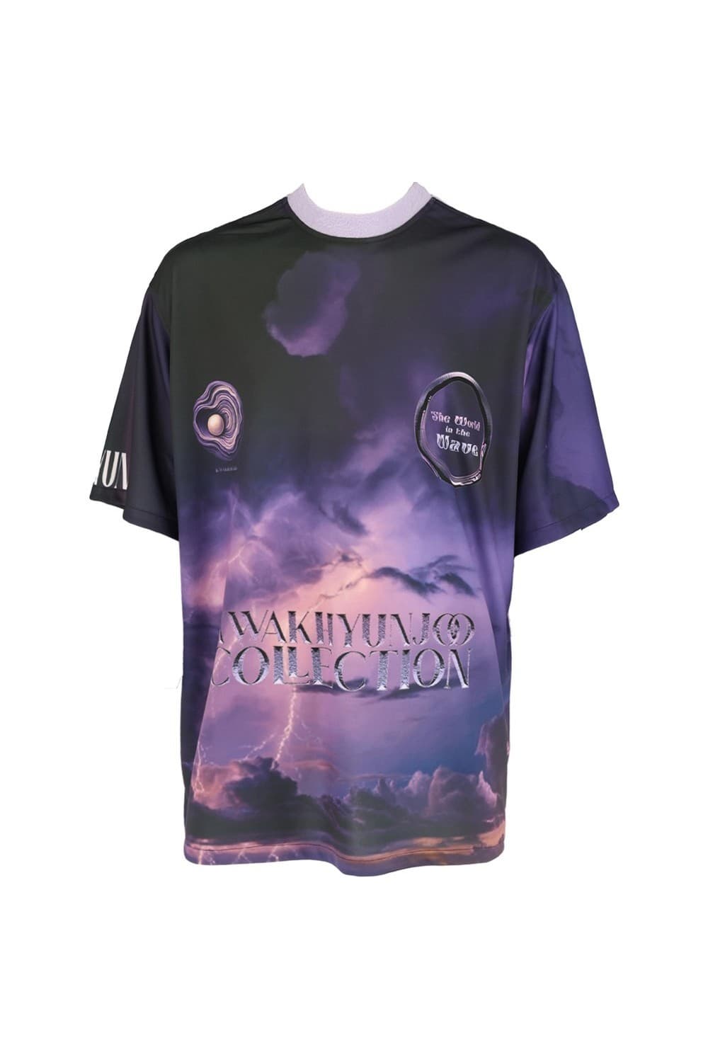 26SS Deep Purple Thunder Printing Lavender Neck Line T-Shirt — vue 7