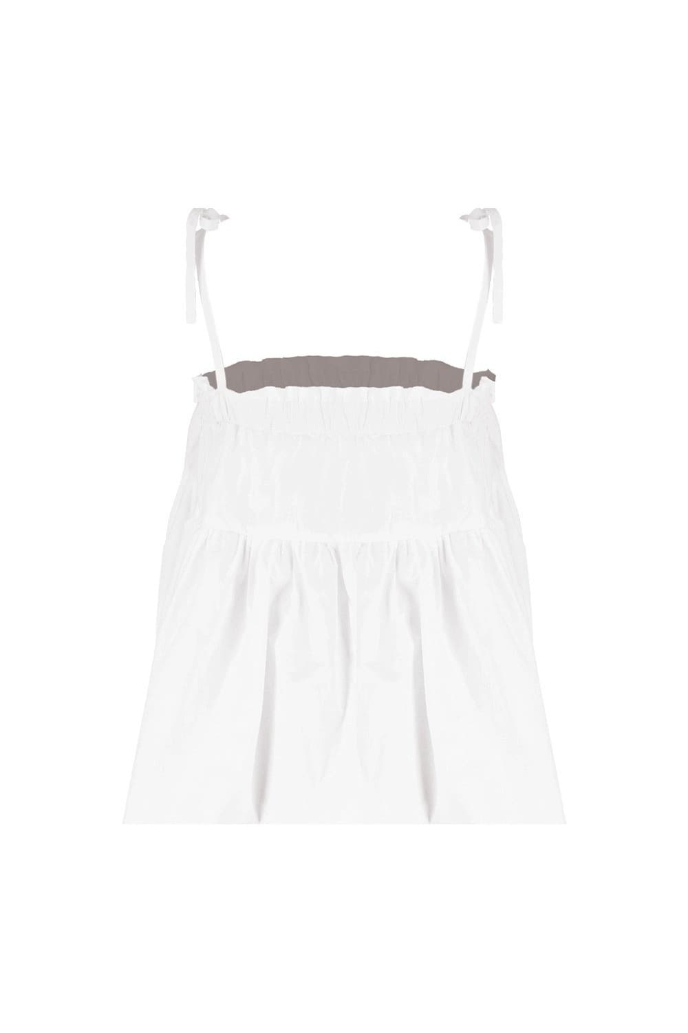 26SS White Shirring Sleeveless Crop Top — vue 5
