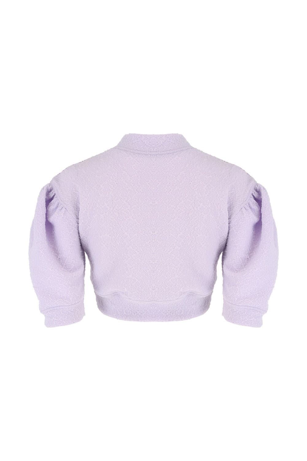 26SS Lavender Wave Printing Puff Sleeve Crop T-Shirt — vue 8