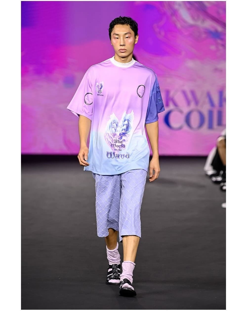 26SS Purple Blue Heart Printing T-Shirt — vue 2