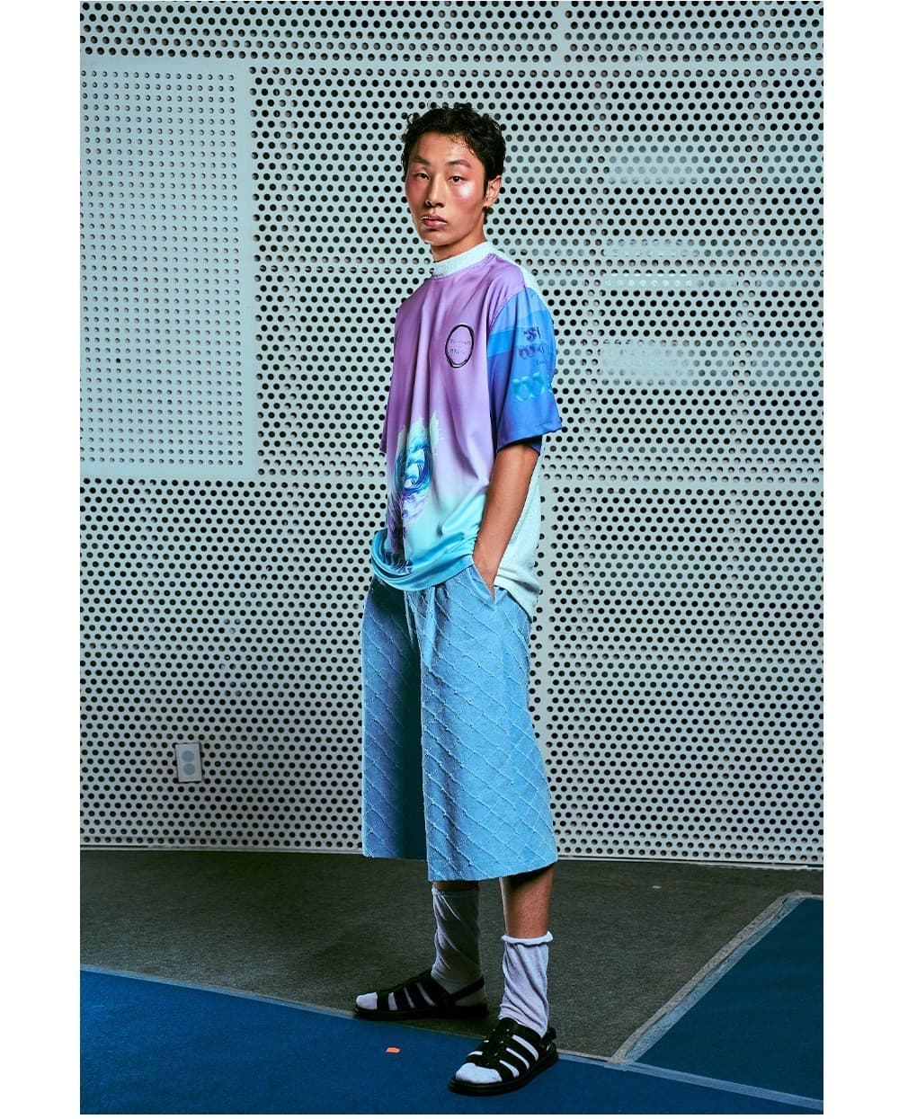 26SS Purple Blue Heart Printing T-Shirt — vue 5