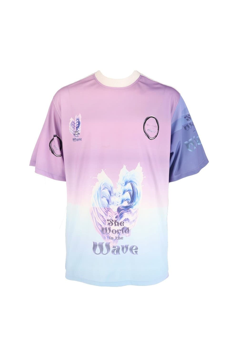 26SS Purple Blue Heart Printing T-Shirt — vue 8