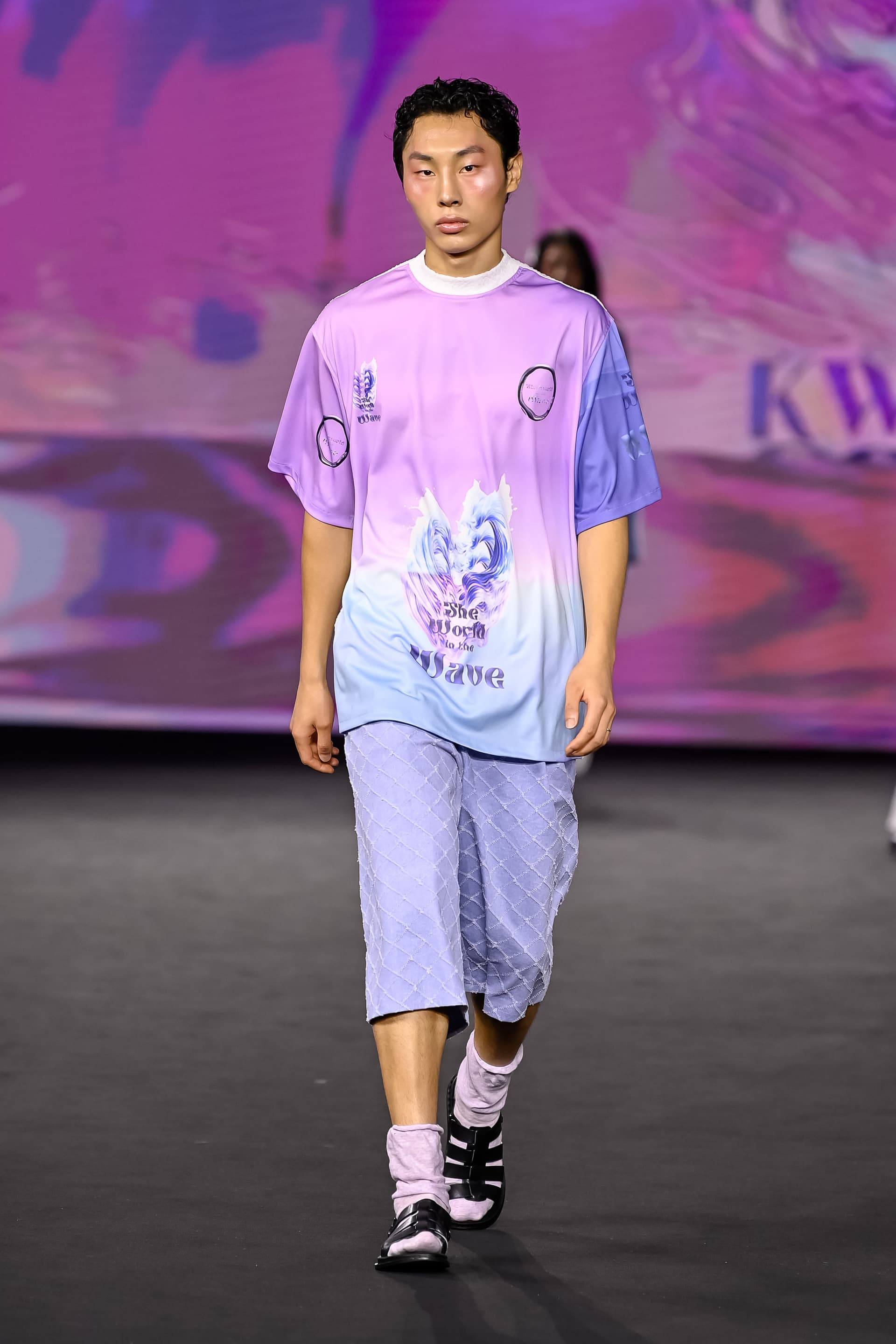 26SS Purple Blue Heart Printing T-Shirt — vue 1