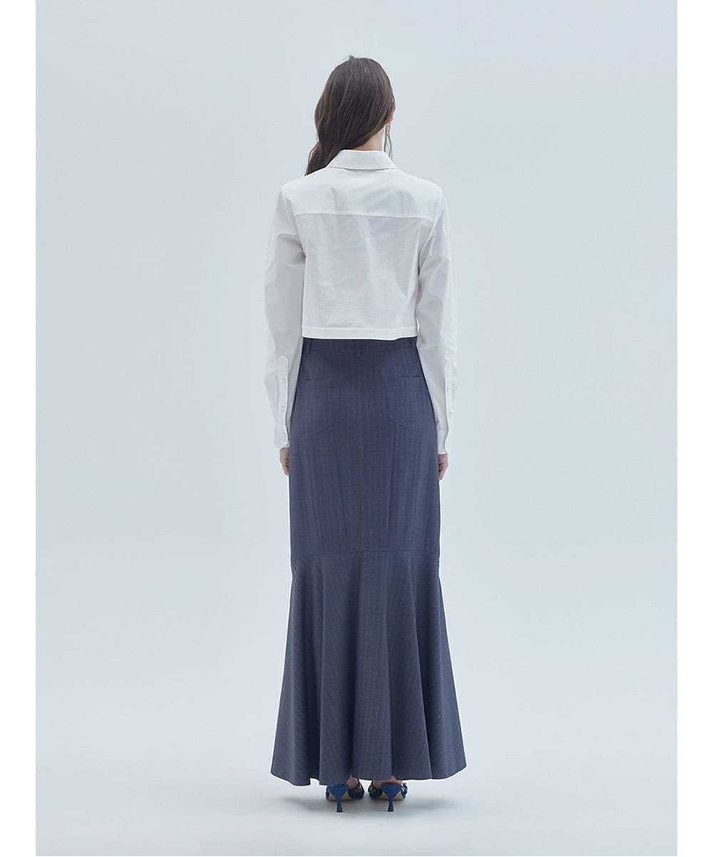 Signature Symbol Shirring Detail Crop Shirt White — vue 3
