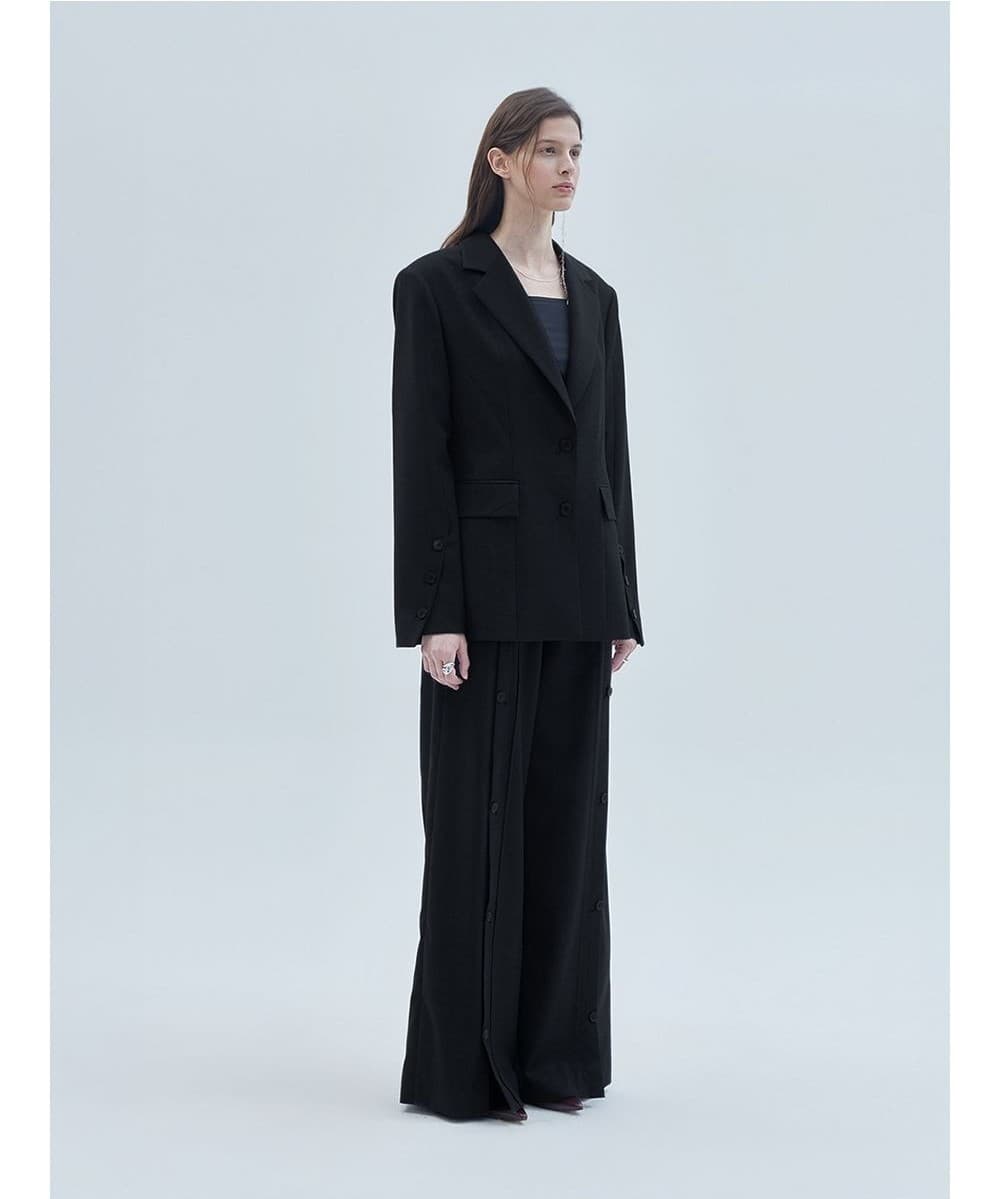 Diagonal Detail Overfit Single Blazer Black — vue 3