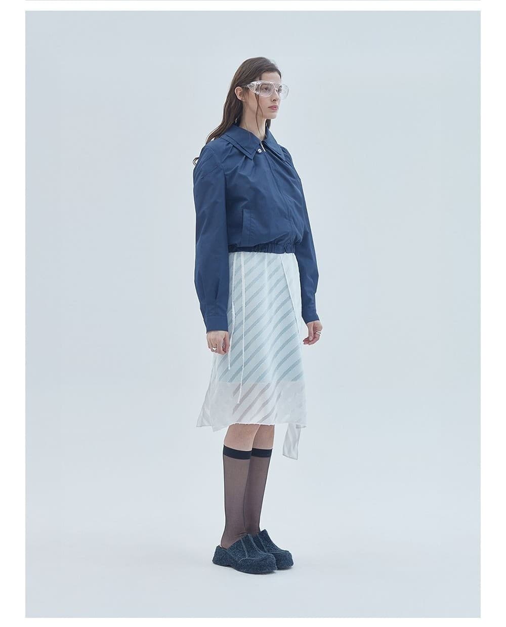 Double Collar Blouson Navy — vue 3